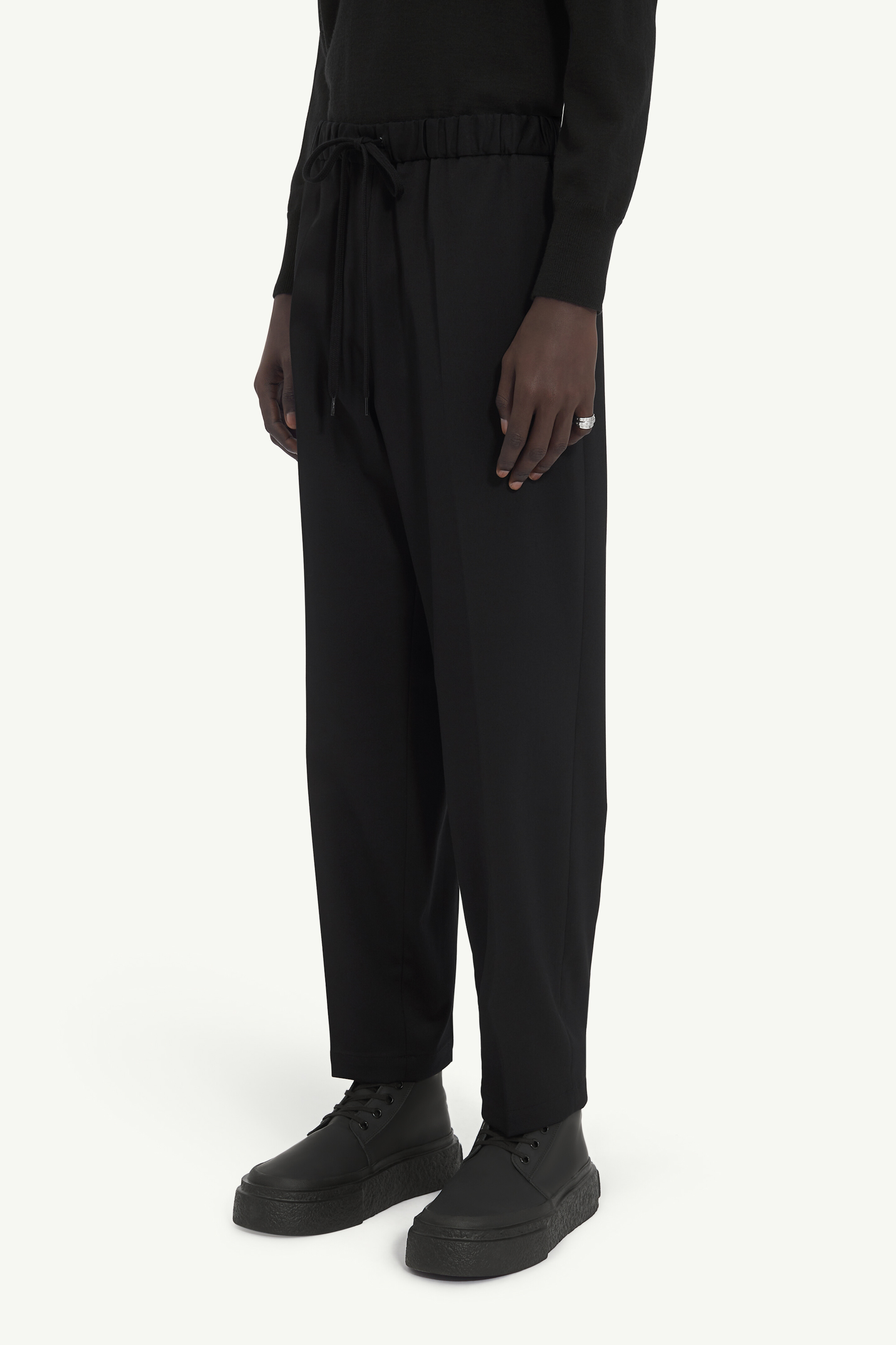 Black Wool Straight-leg Trousers | Maison Margiela