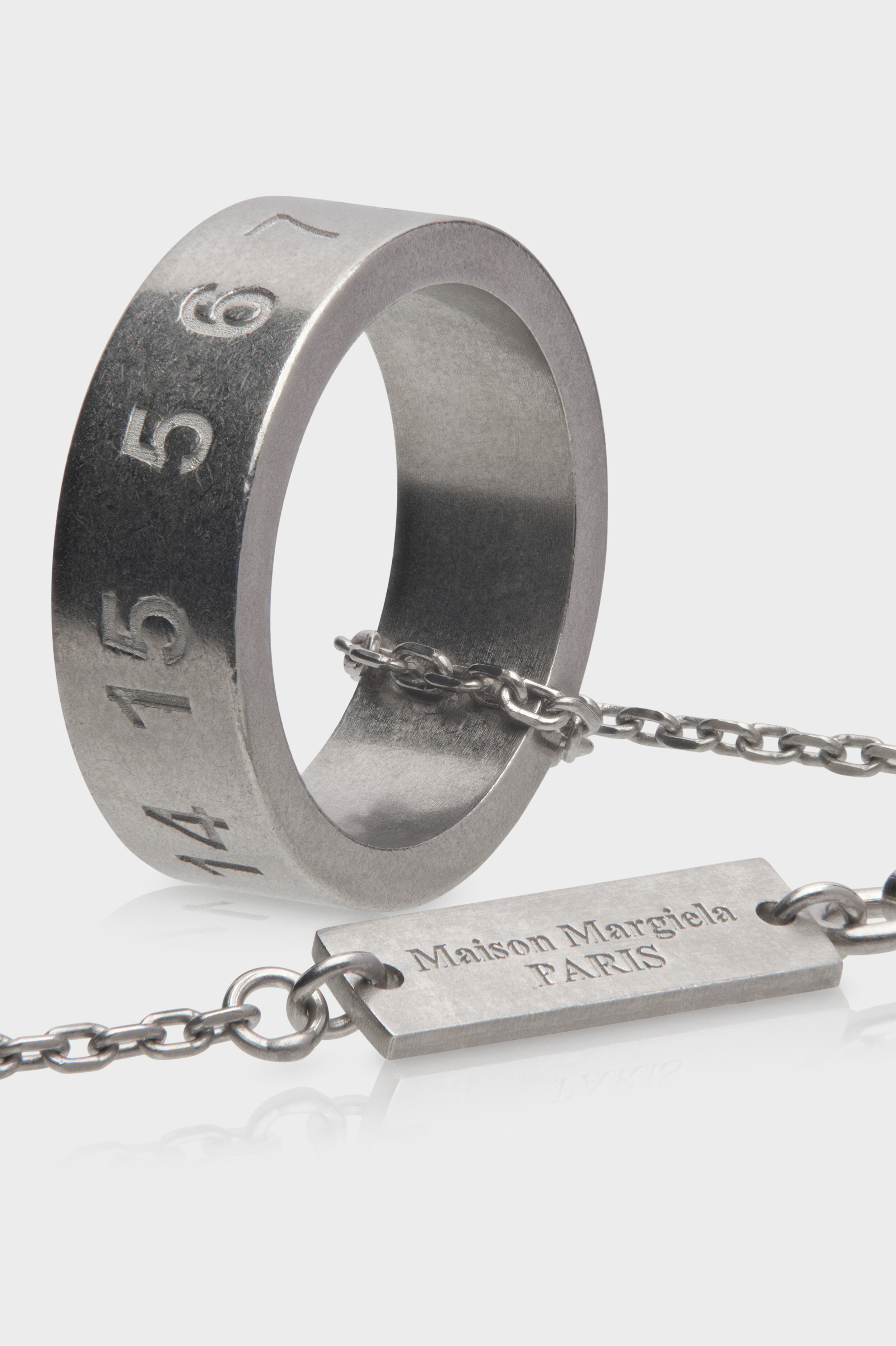 Silver Numeric Ring Necklace | Maison Margiela Official