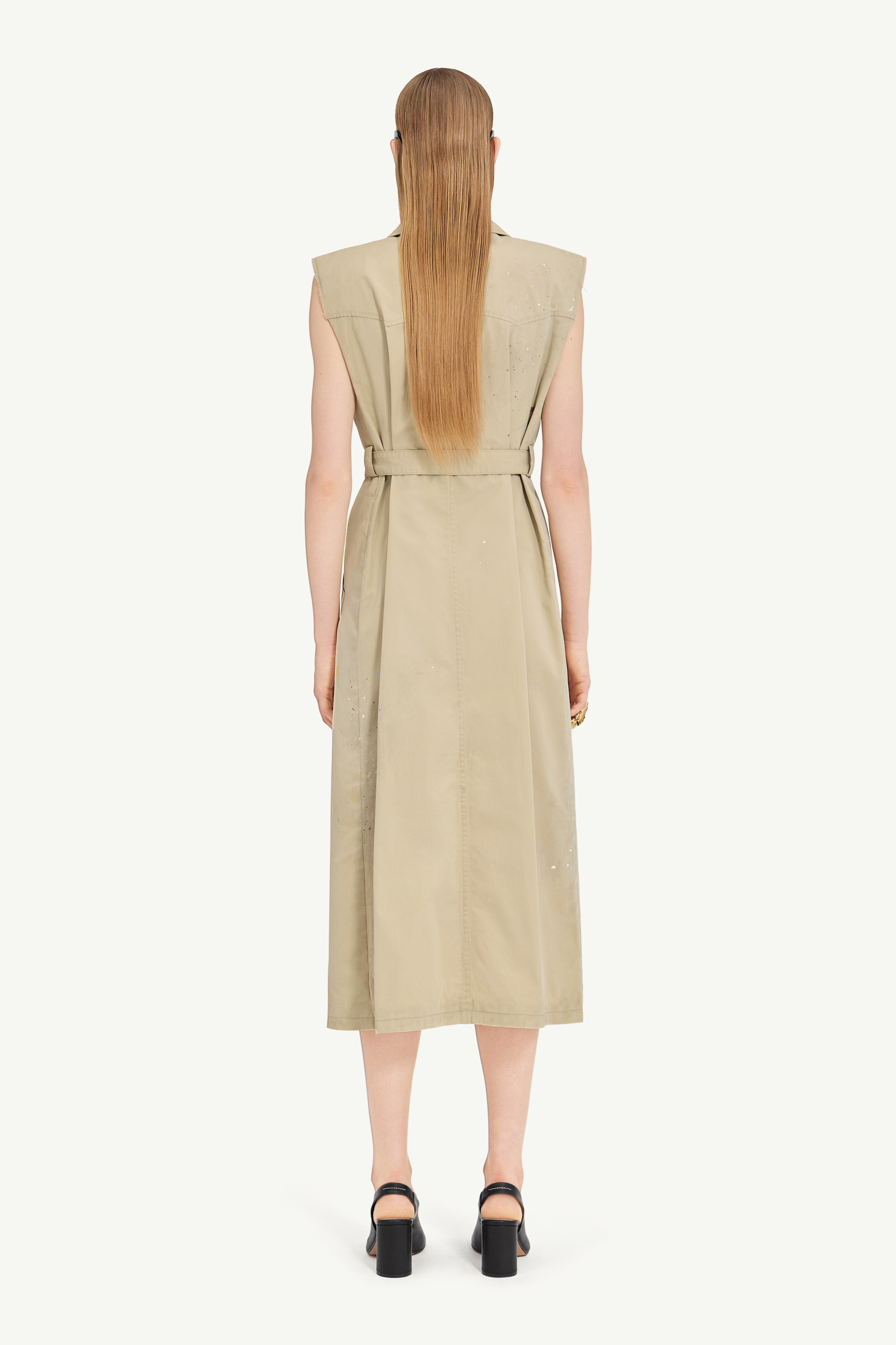 Brown Sleeveless Trench Coat | MM6 Official