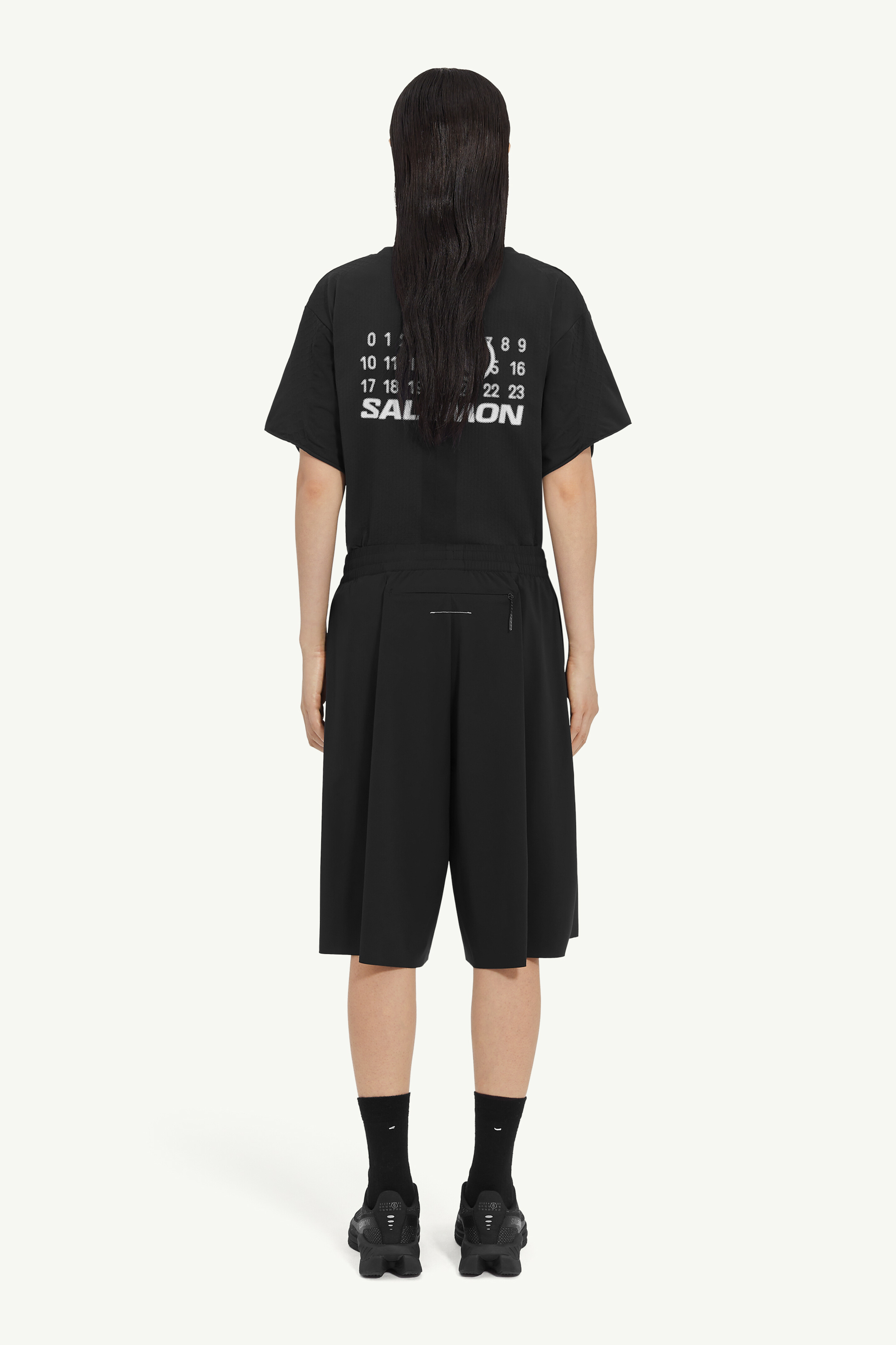 Black Regular-wasted Shorts MM6 x Salomon | MM6