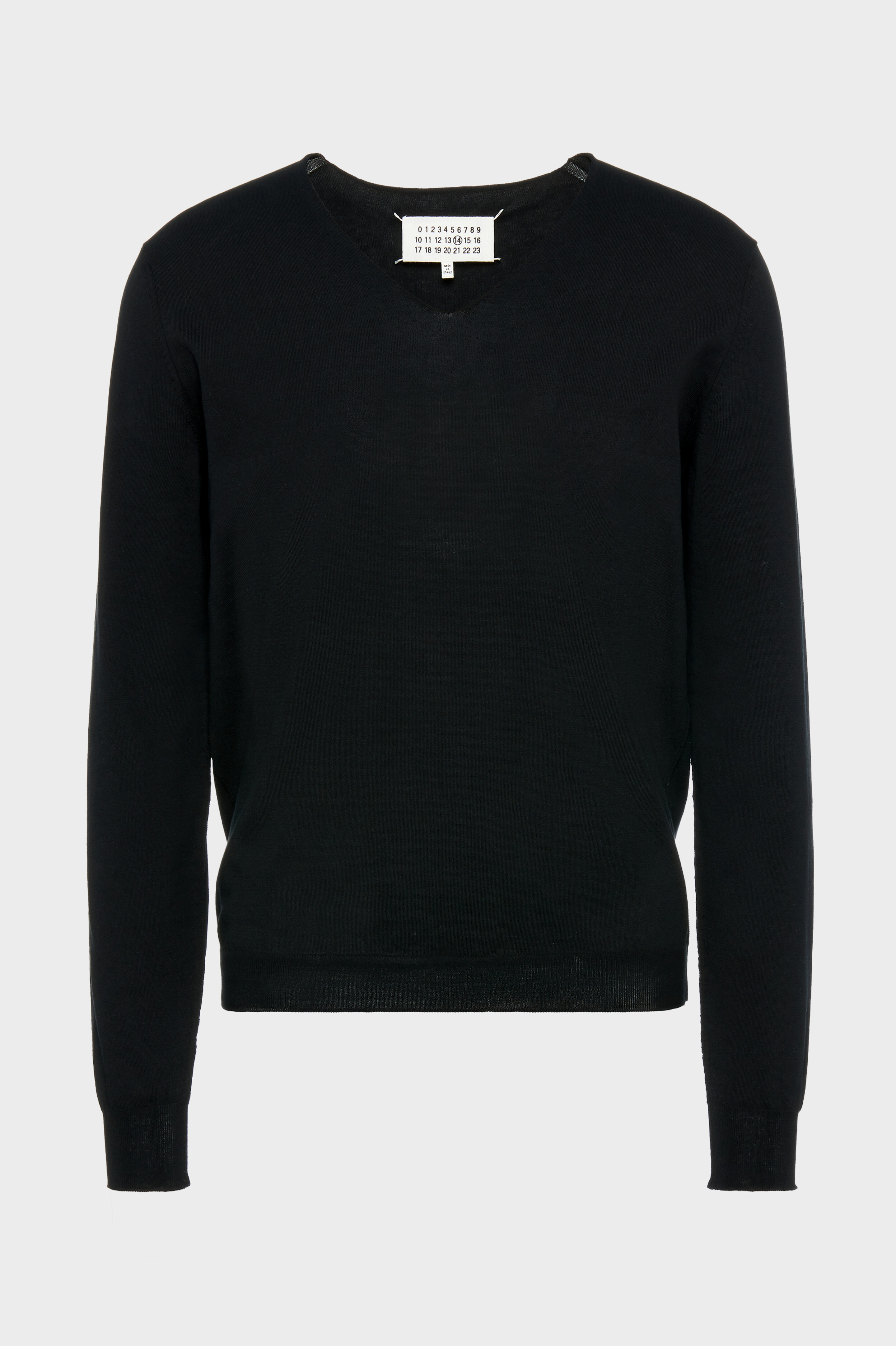 Cotton V-Neck Sweater Black | Maison Margiela Official