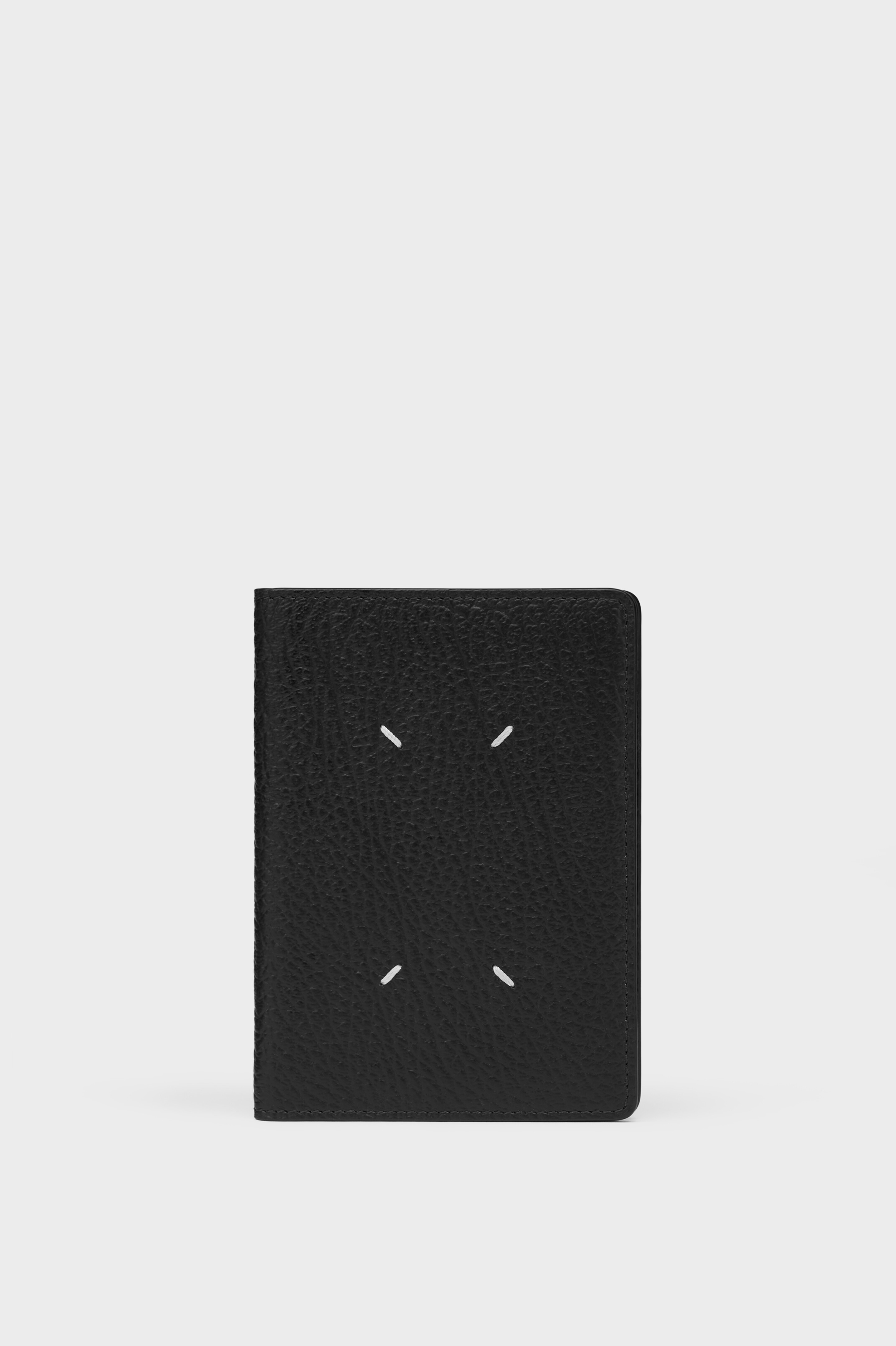 Black 100% Leather Four Stitches Document Holder