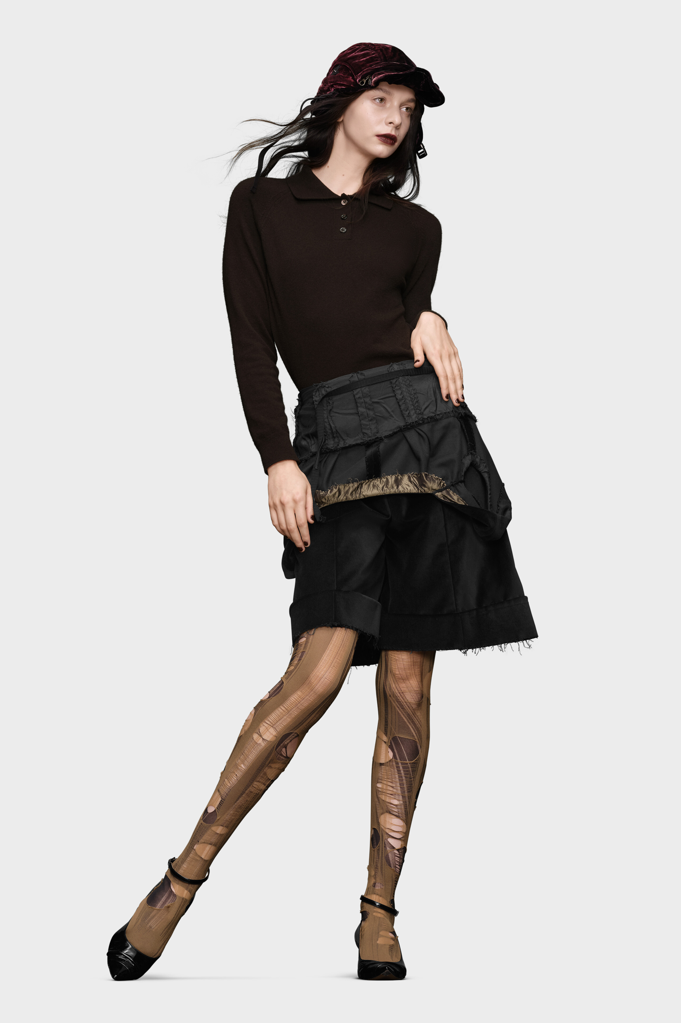 ウールポロネックトップ