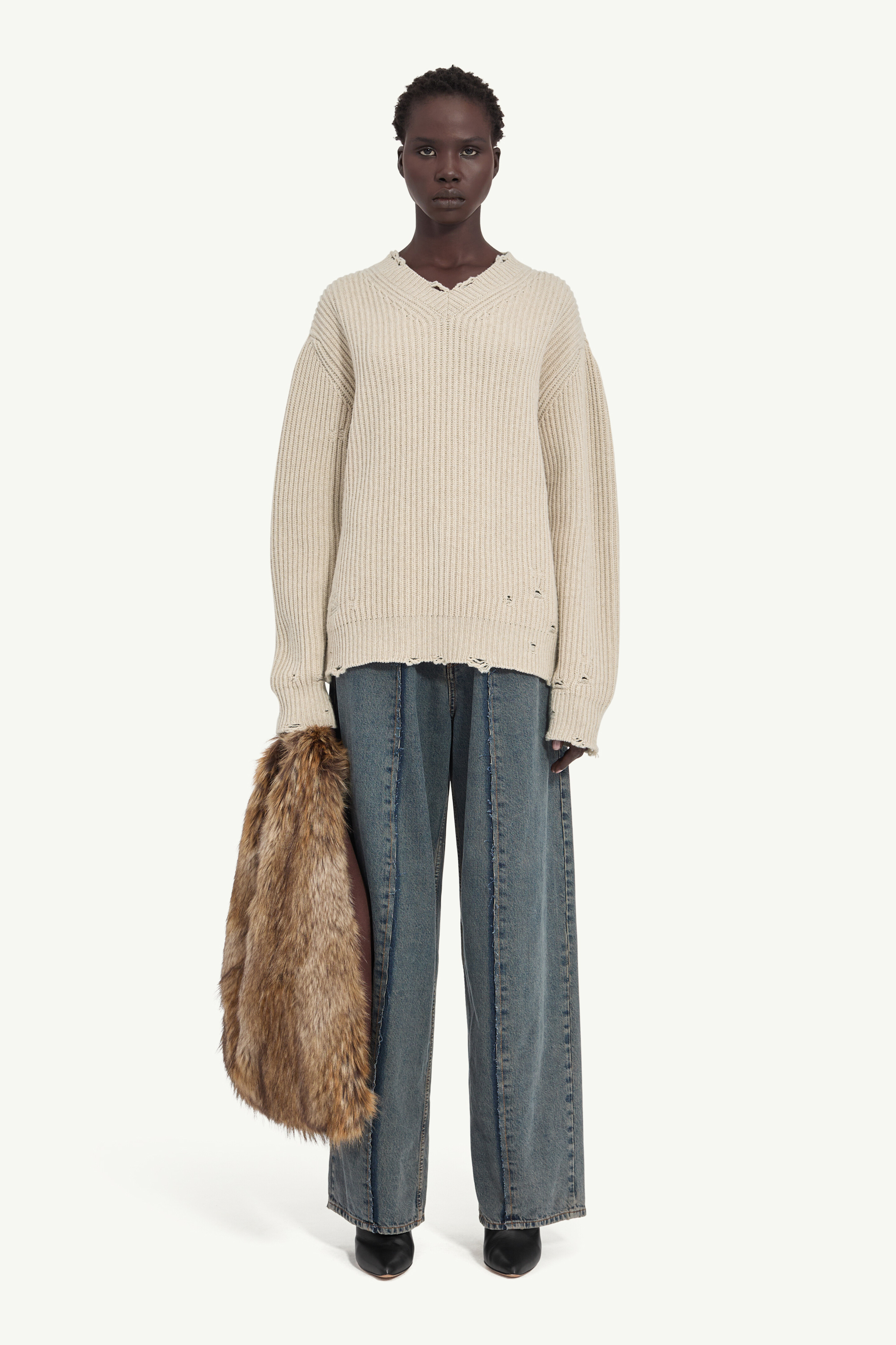 Brown Wool sweater | MM6 Official