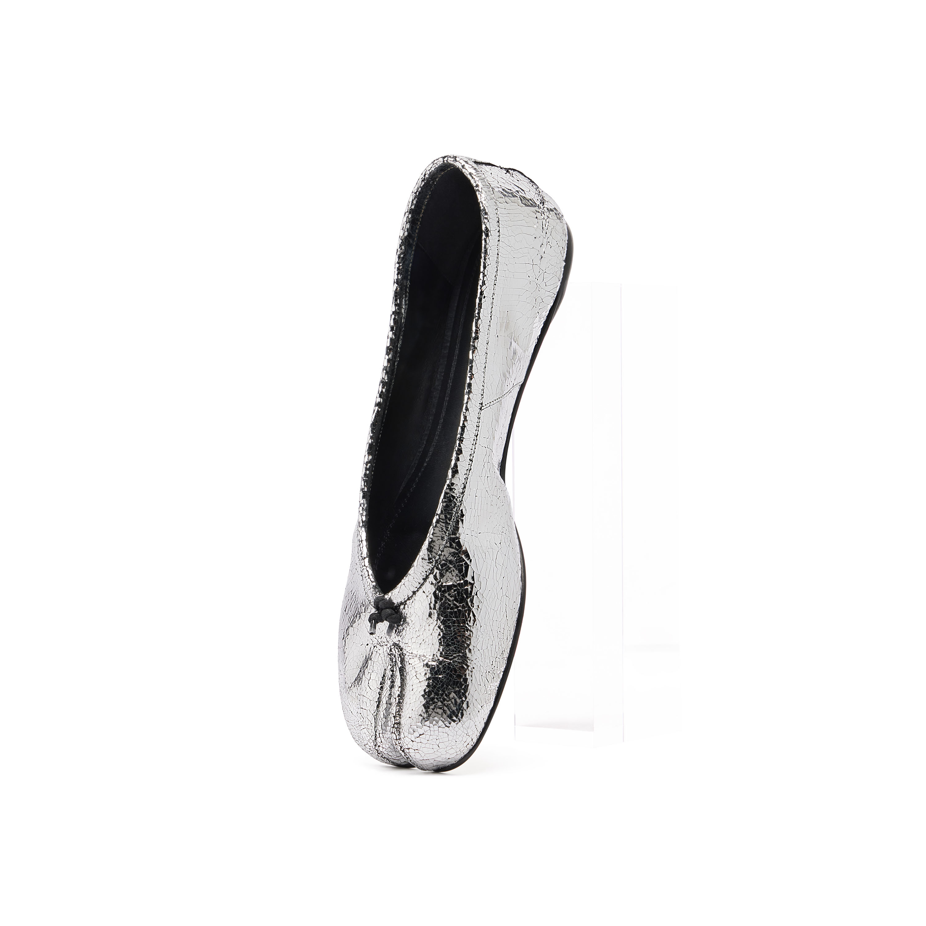 正規品 Maison Margiela TABI バレエ シルバー Maison Margiela 22 Silver Tabi Ballet Flats Broken Mirror Women's