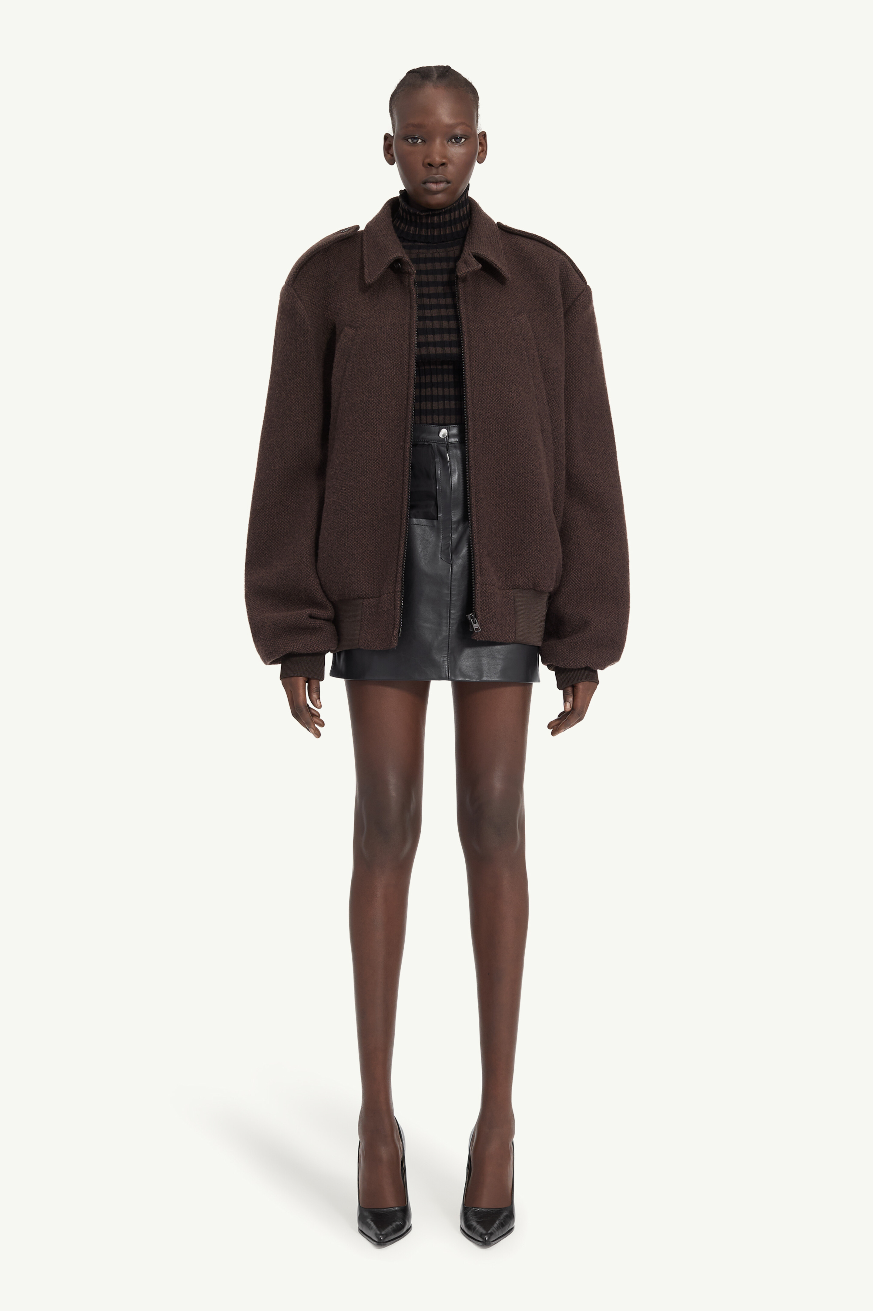 archivio ボンバージャケット 36 ウールツイード ボンバージャケット