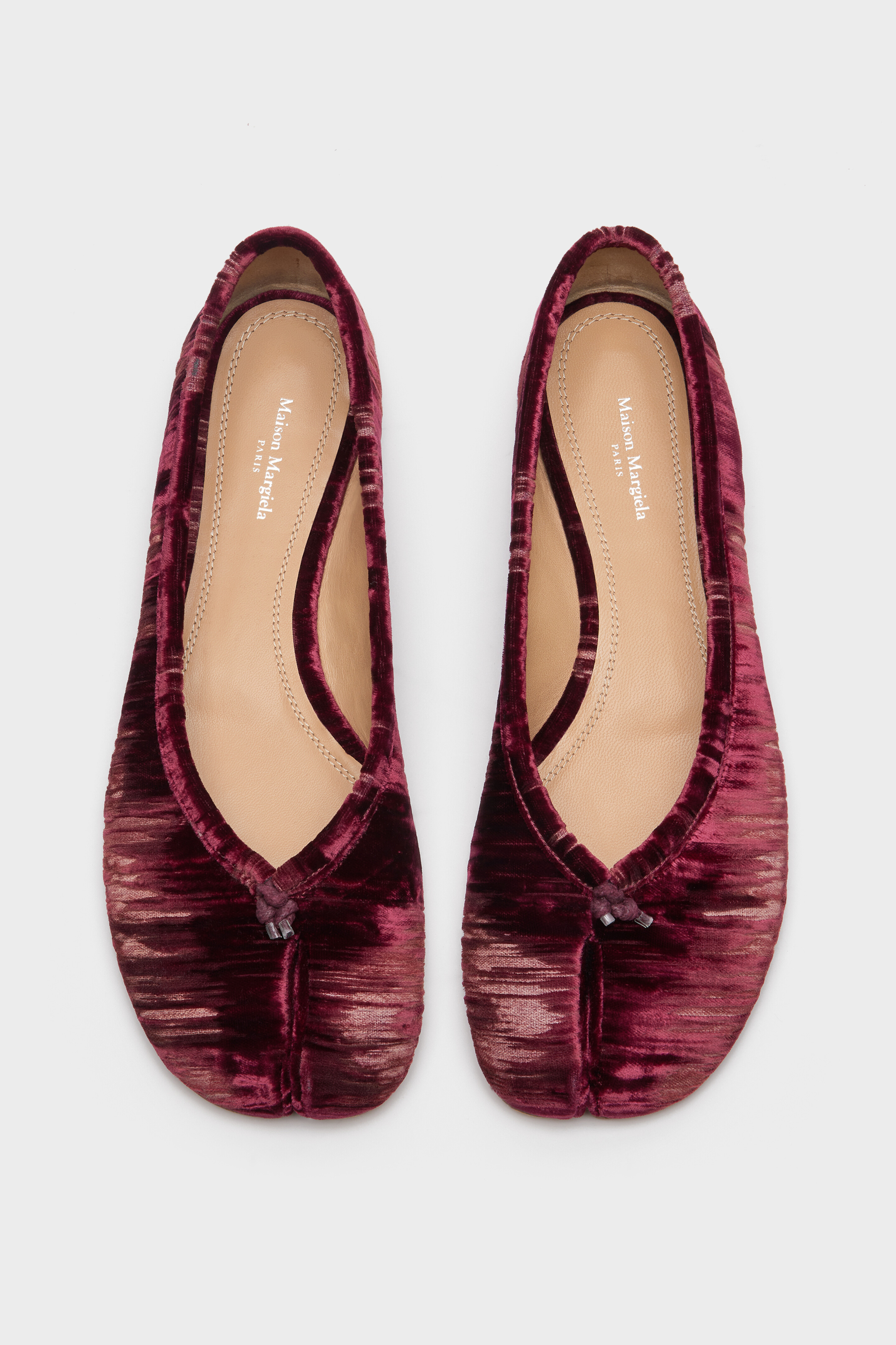 Maison Margiela/メゾン マルジェラ TABIBALLERINA Women's Red Viscose Tabi Ballerina | Maison Margiela