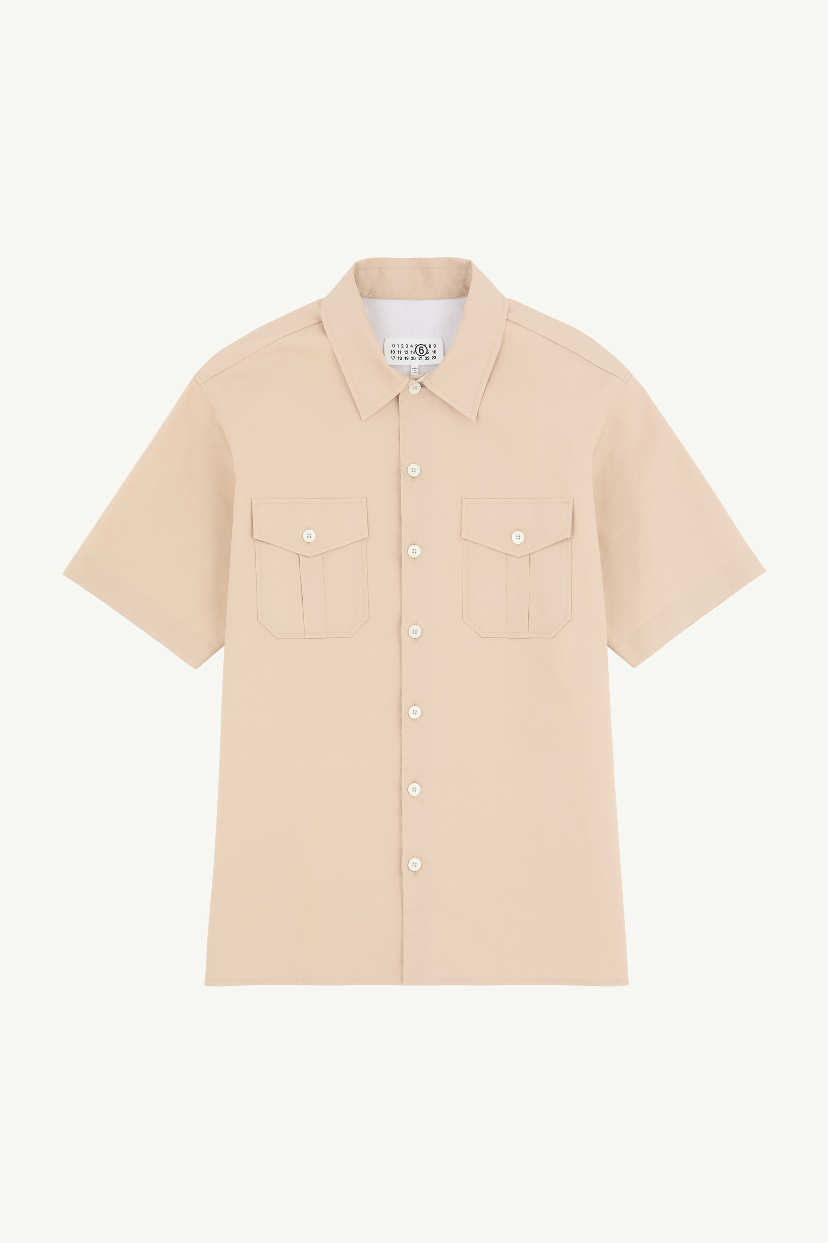 Brown Fused Poplin Short-Sleeve Shirt | MM6 Official