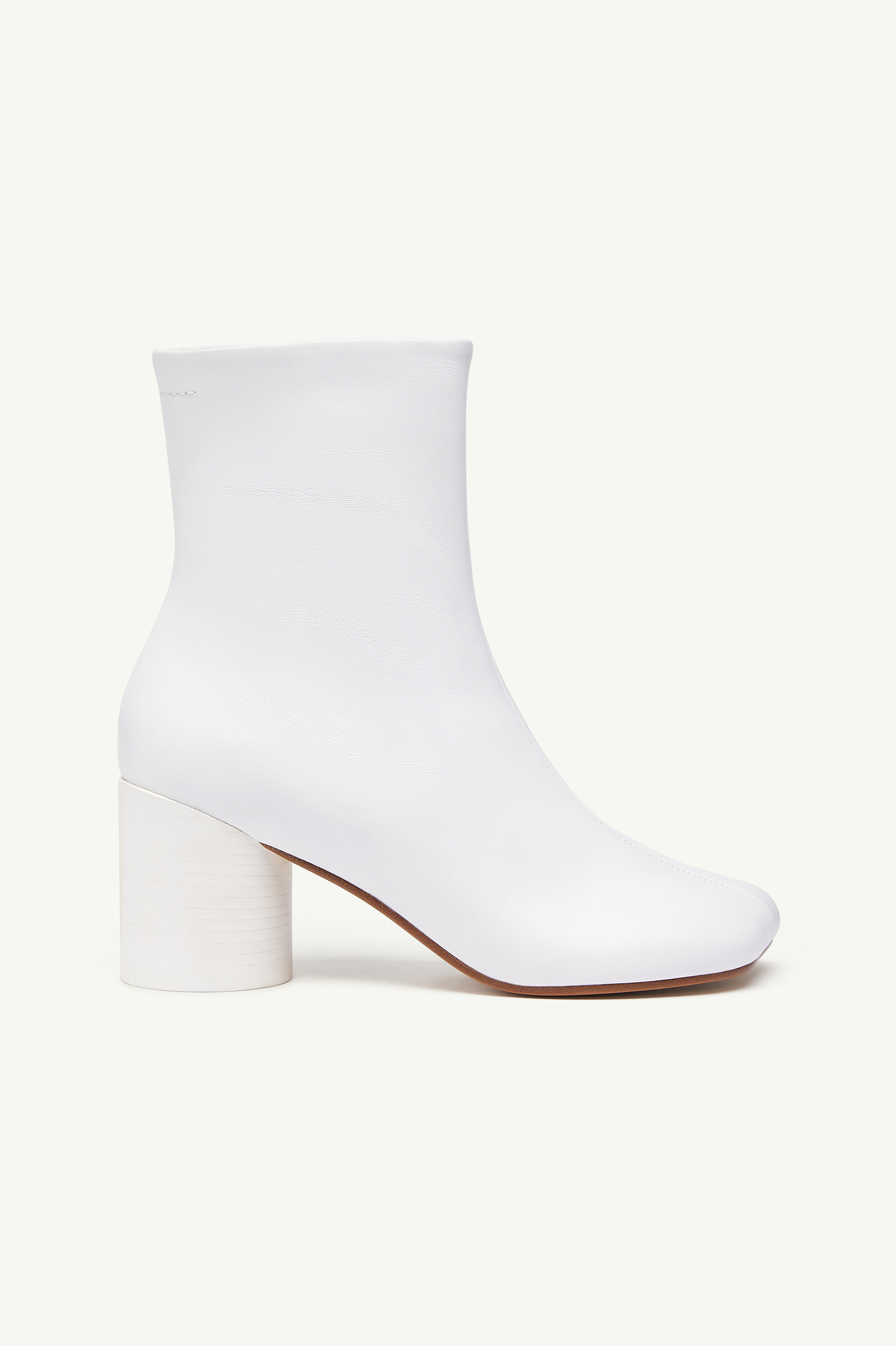 【MM6】2019ss WHITE side ZIP ankle-BOOTS White Leather Zipped Ankle Boots | Maison Margiela