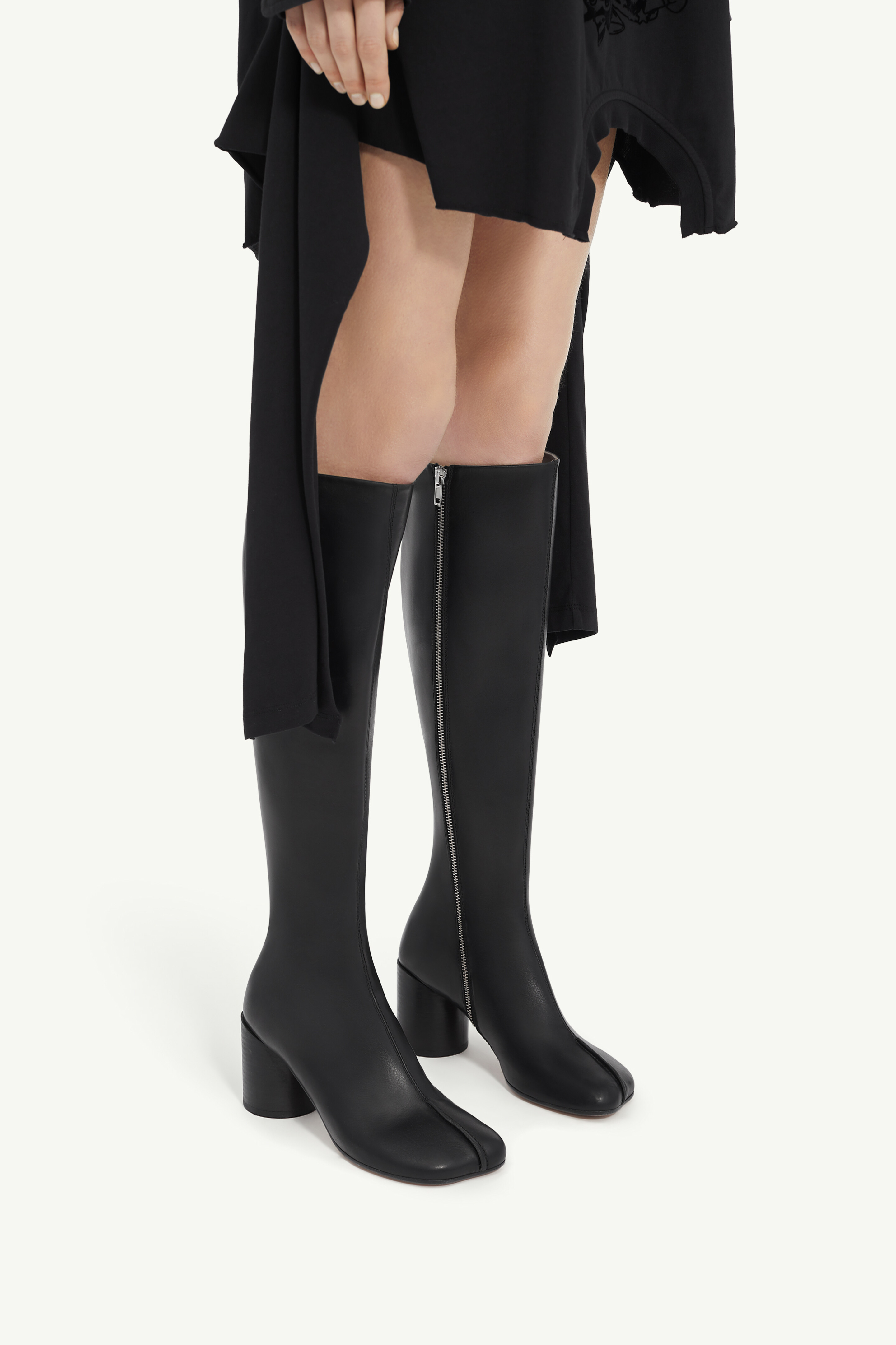 Black Leather Knee-high Boots | Maison Margiela
