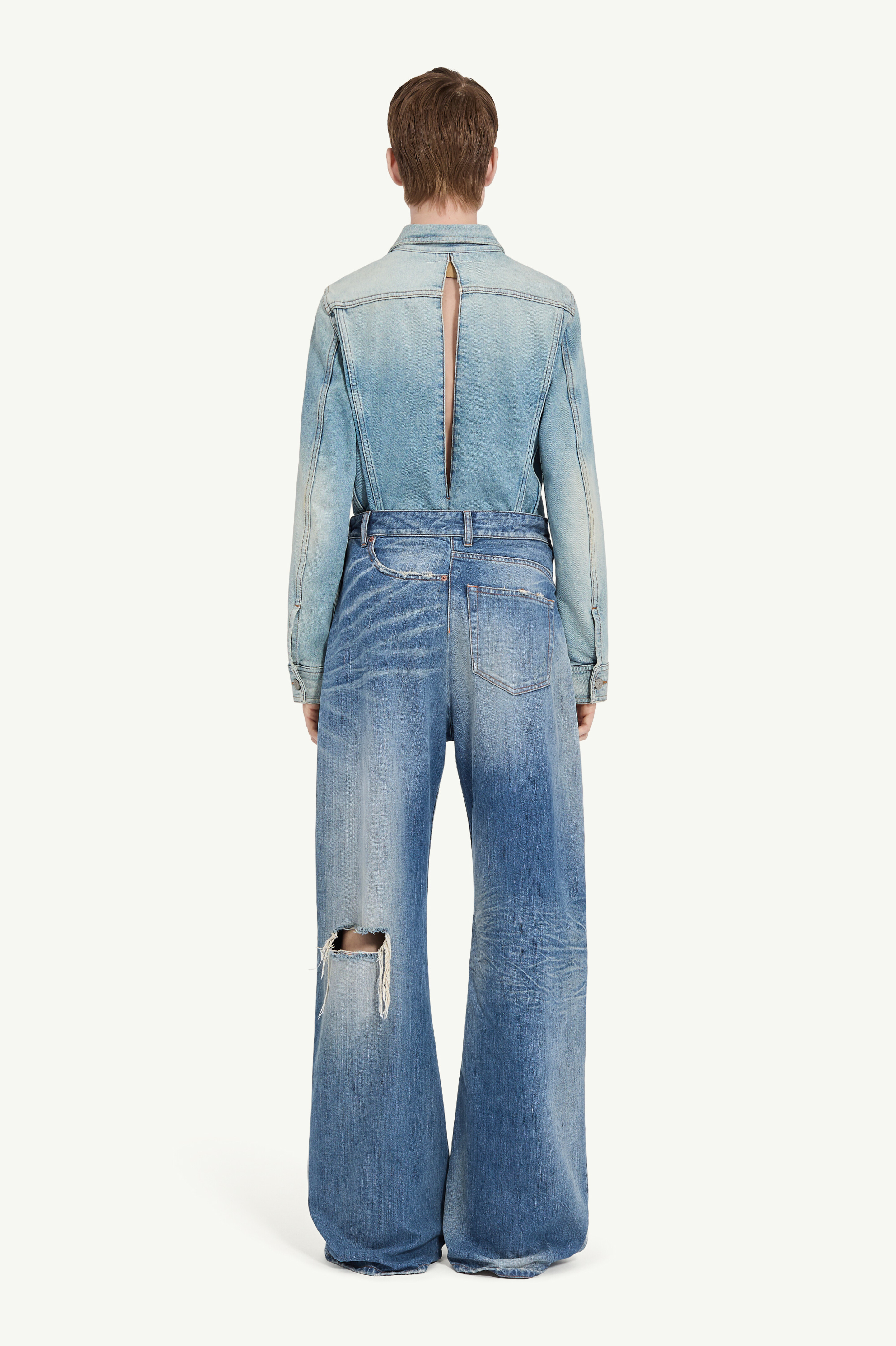 Blue Wide-leg Jeans with Buttons | Maison Margiela
