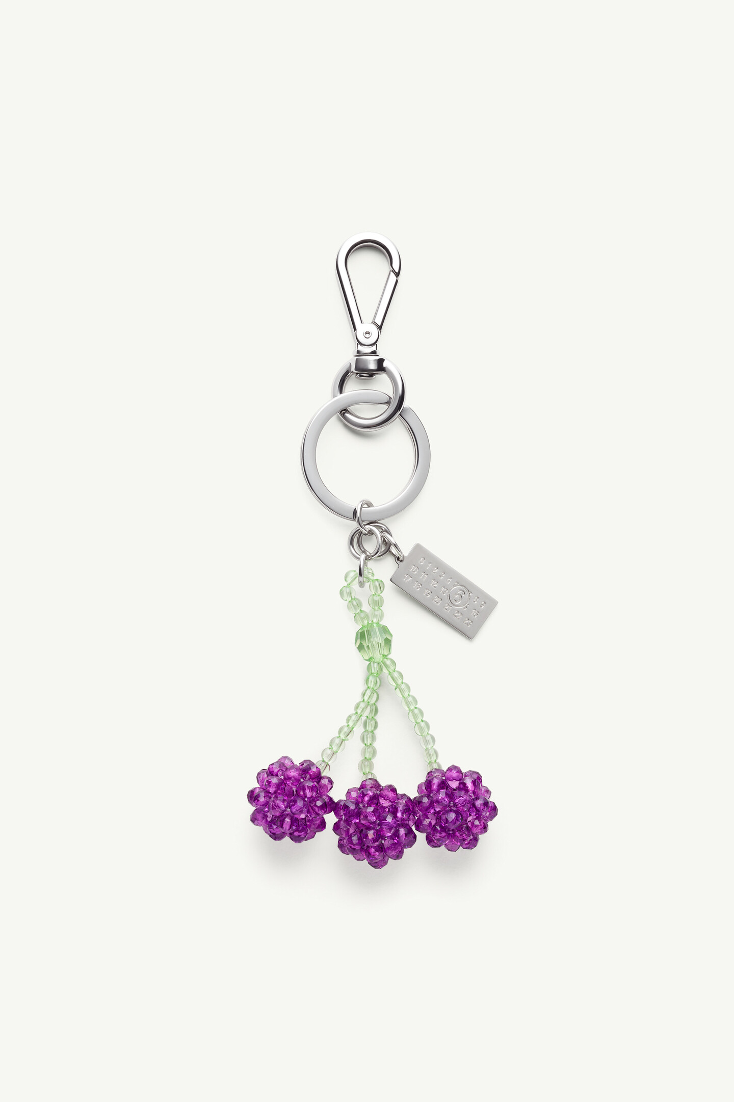 Purple Cherry Beaded Numeric Keyring | MM6 Official