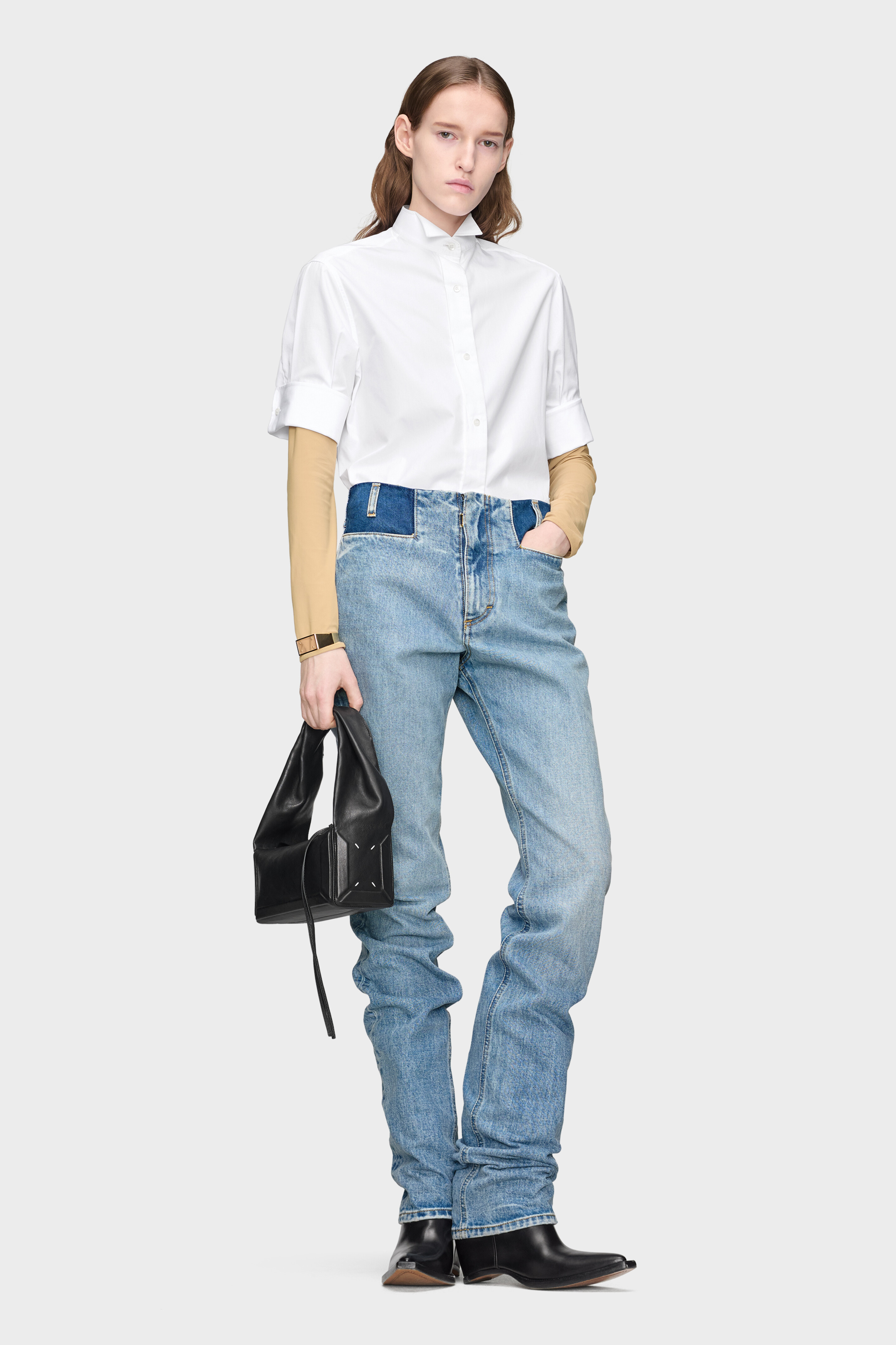 Blue Two-Tone Denim Trousers | Maison Margiela Official
