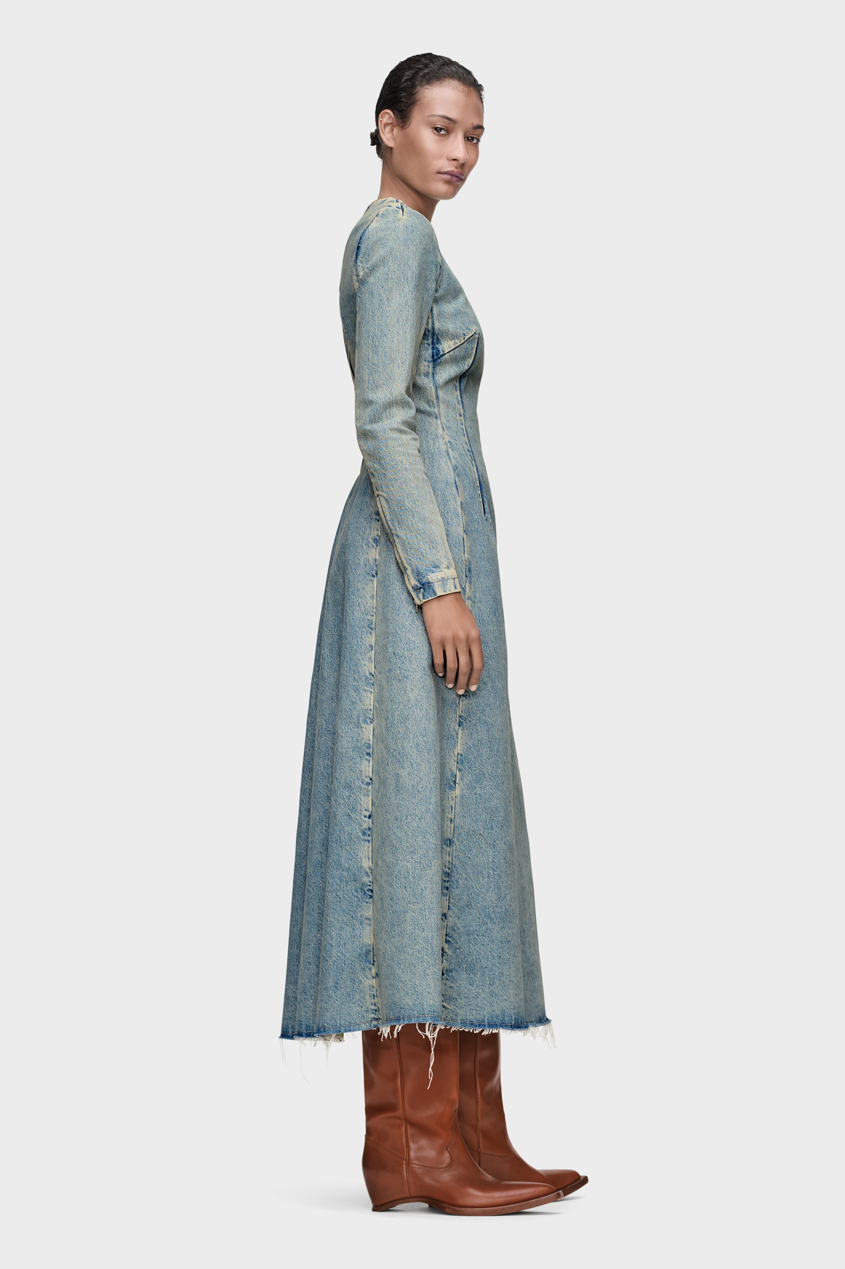 margiela denim dress Maison Margiela, Denim Midi Dress, Woman, Light Blue, Size: 40