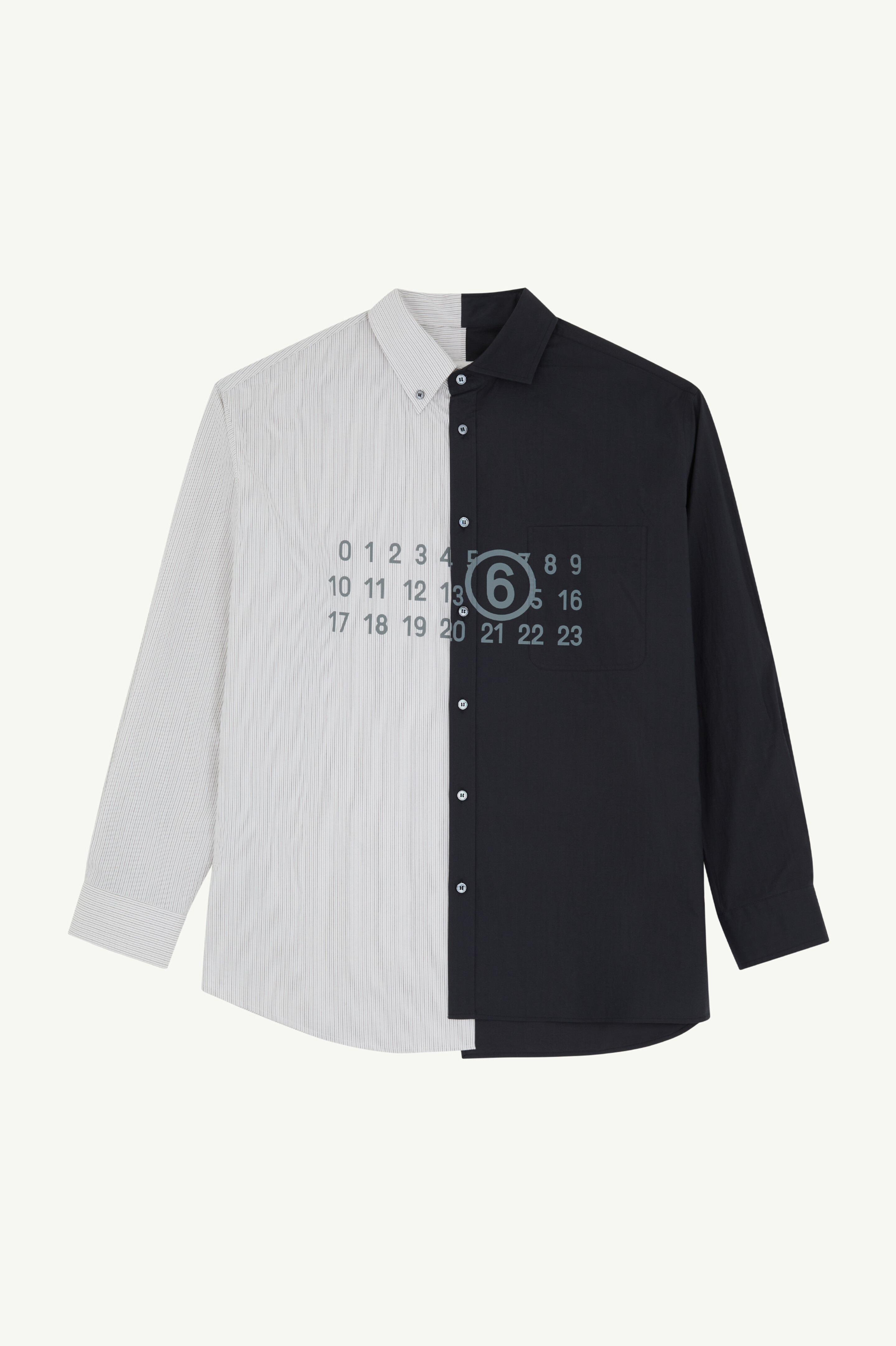 Black Two-tone cotton poplin shirt | MM6 Official