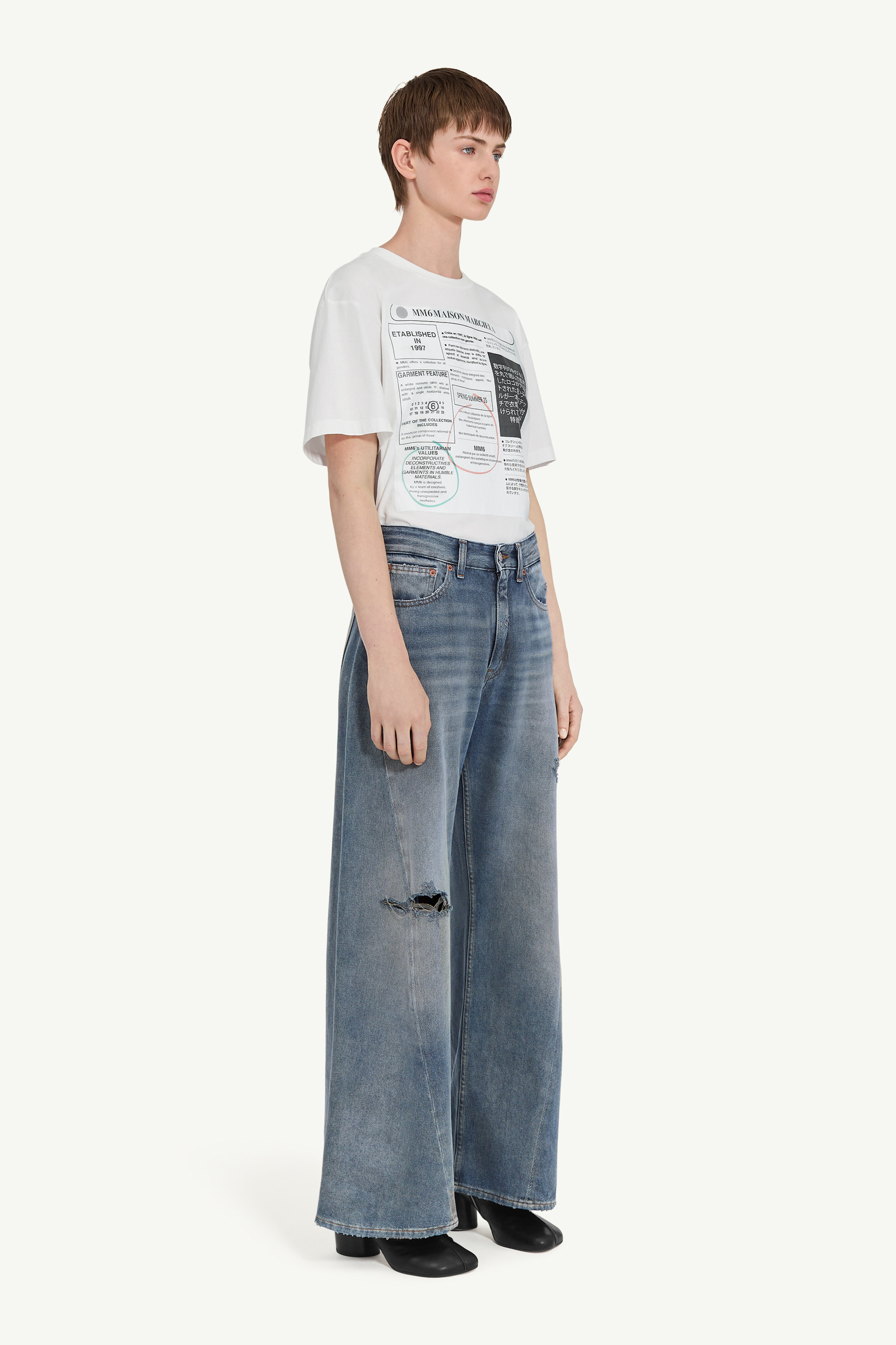 M M⑥ジーンズ Blue Distressed jeans | MM6 Official