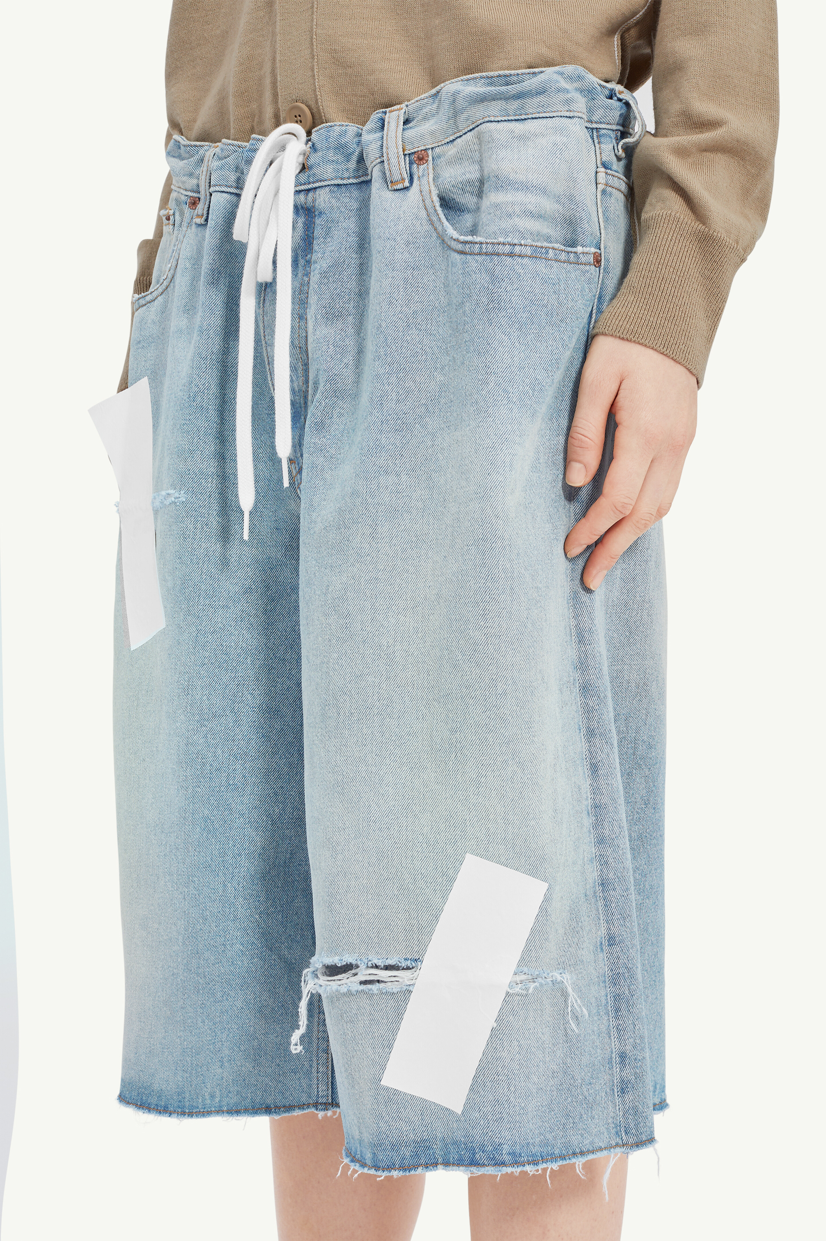 Blue Taped denim shorts | MM6 Official