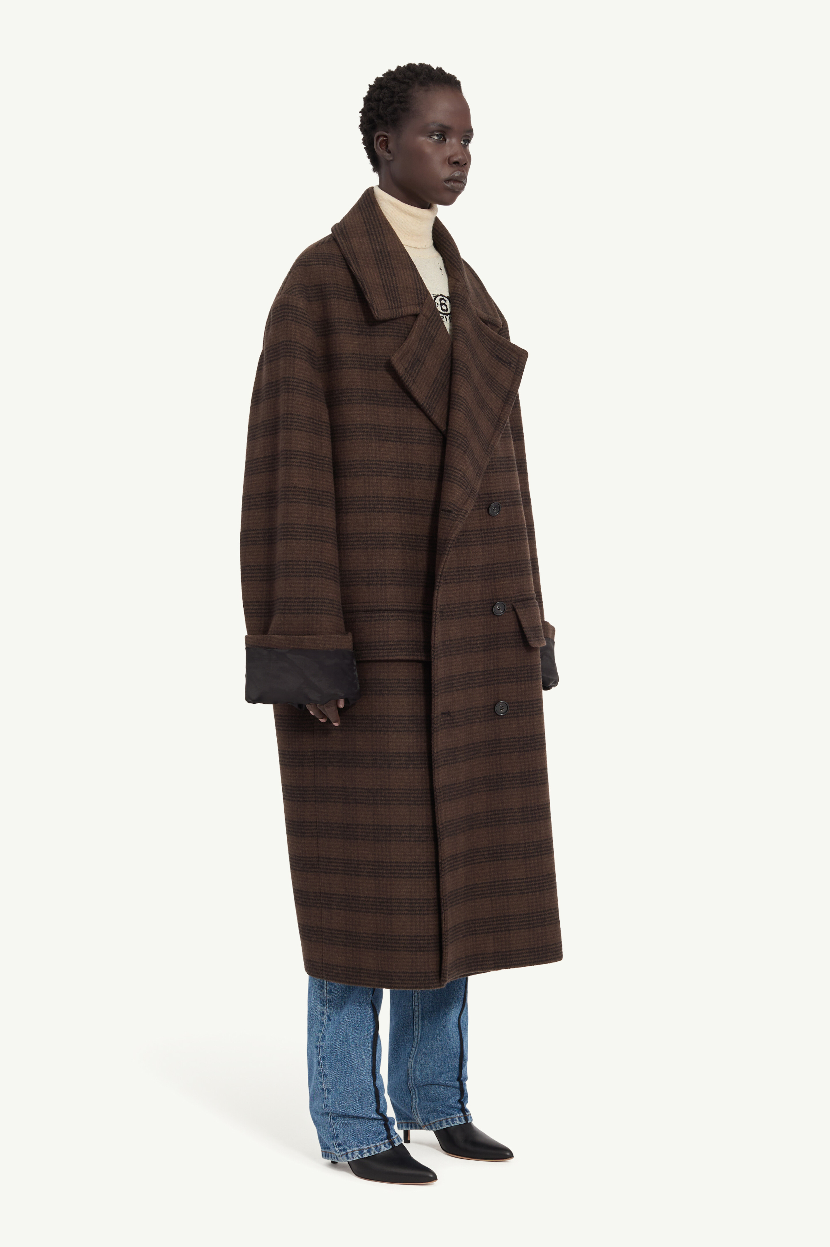 Women's Wool-Blend Checked Coat | MM6
