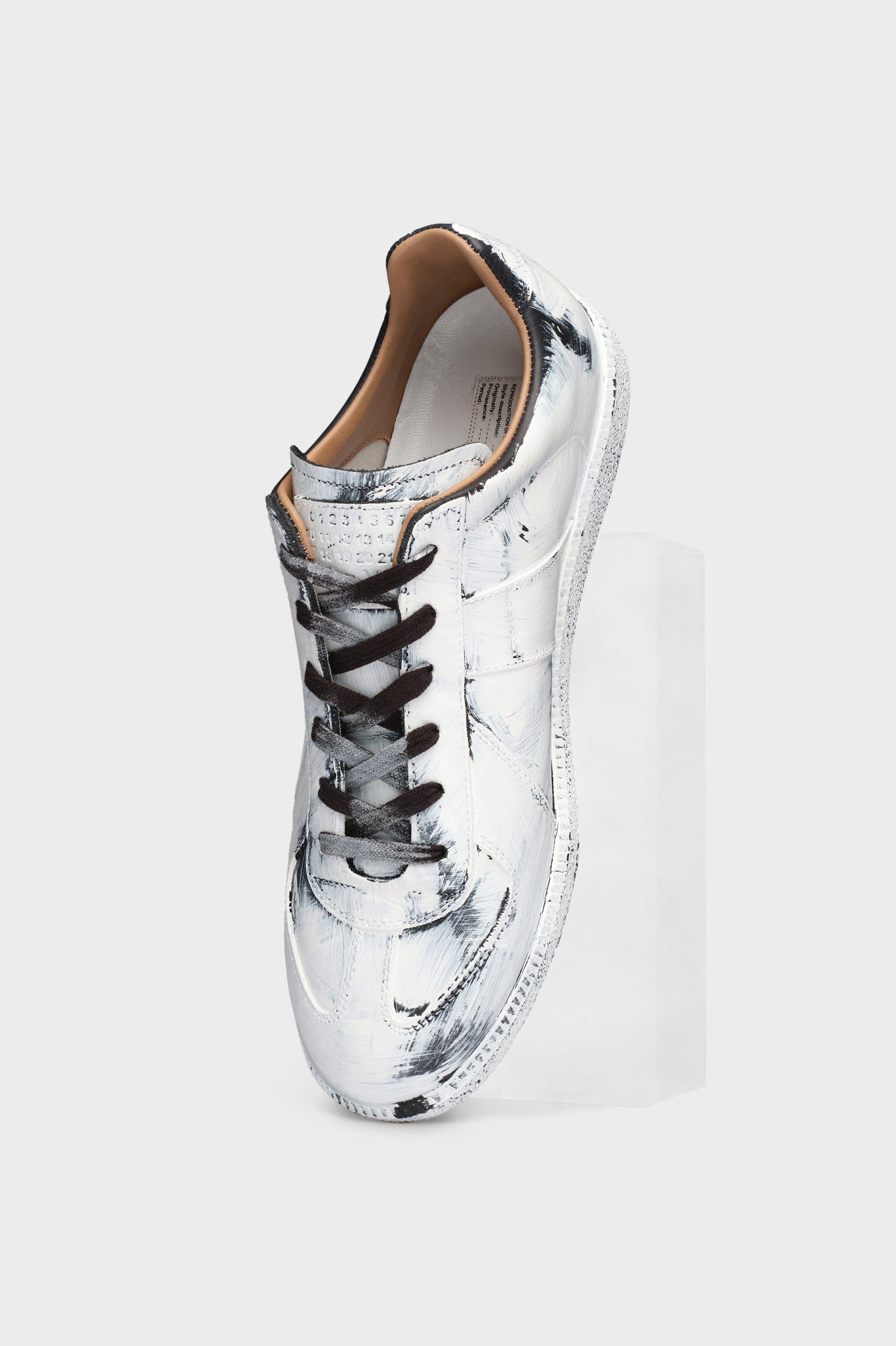 Replica White Paint Sneakers Black | Maison Margiela