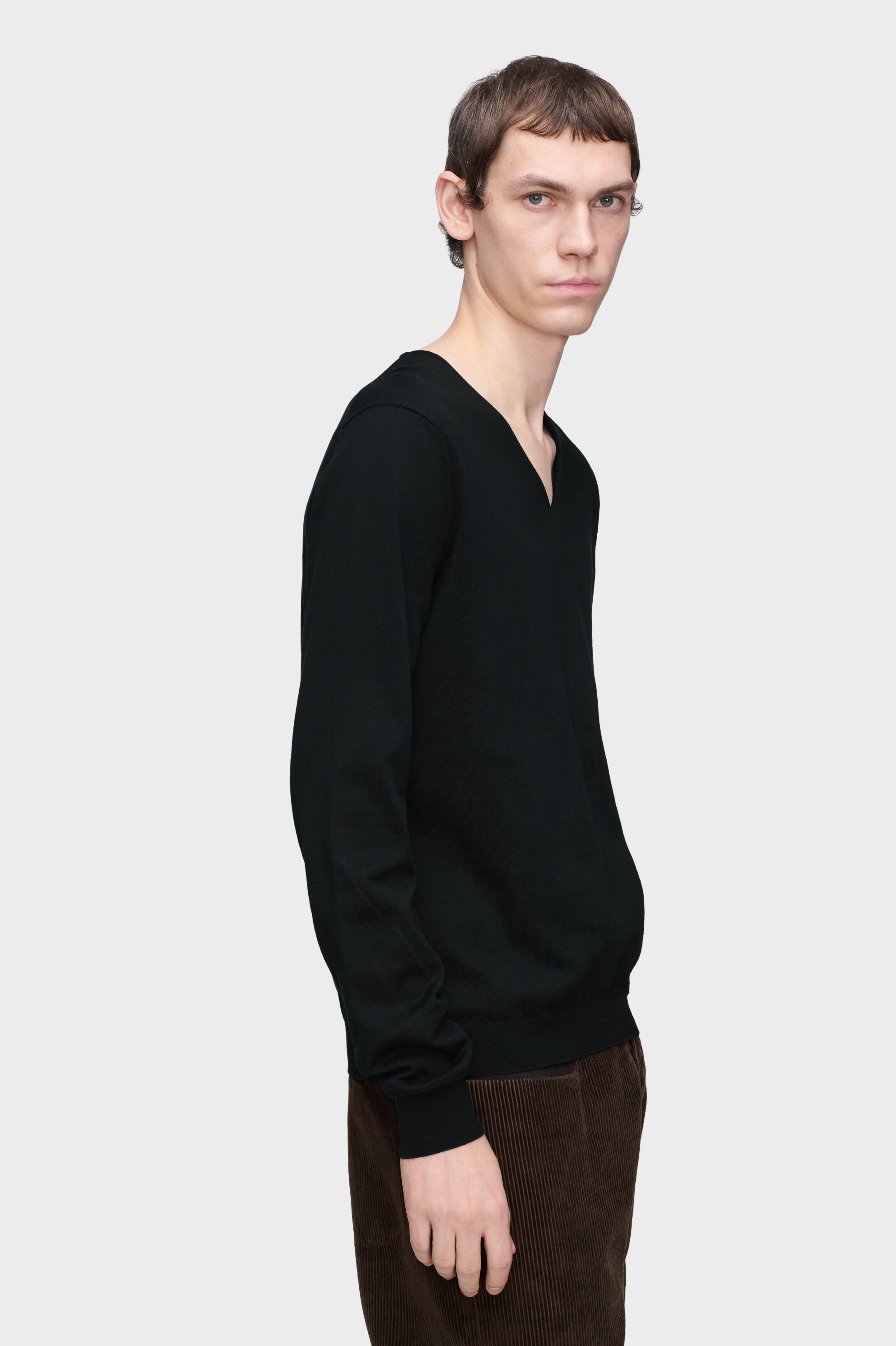 Black Cotton V-Neck Sweater | Maison Margiela Official