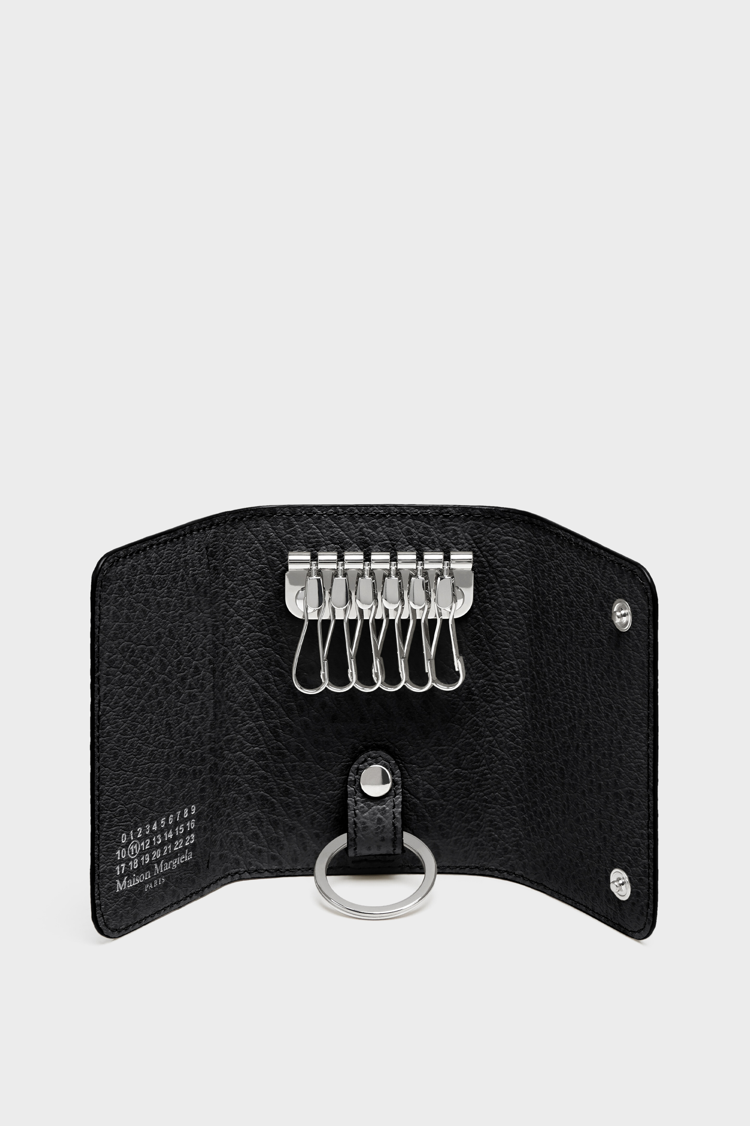 MaisonMargiela 4ステッチキーケース Black & White Leather Clip Wallet | Maison Margiela