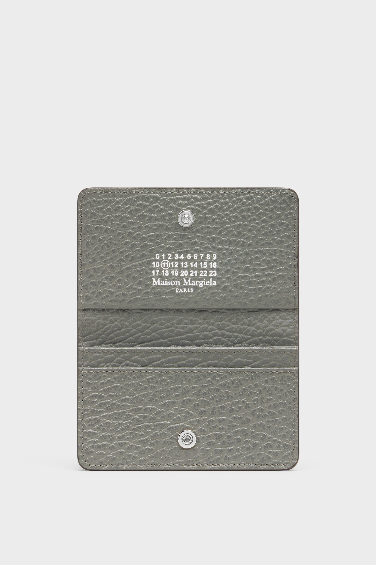 Gray Leather Four Stitches Card Holder | Maison Margiela