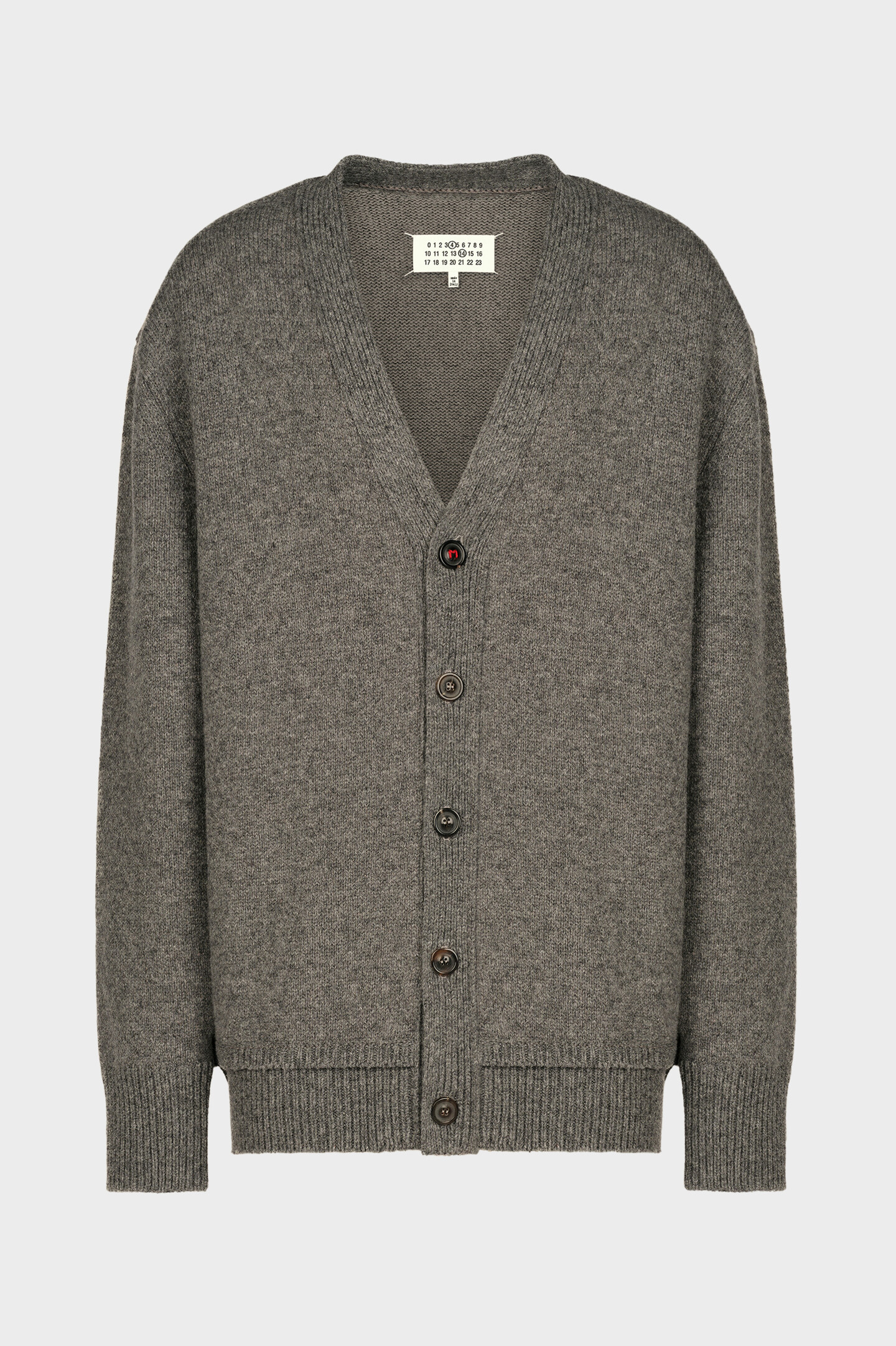Grey Oversized V-neck Cardigan | Maison Margiela