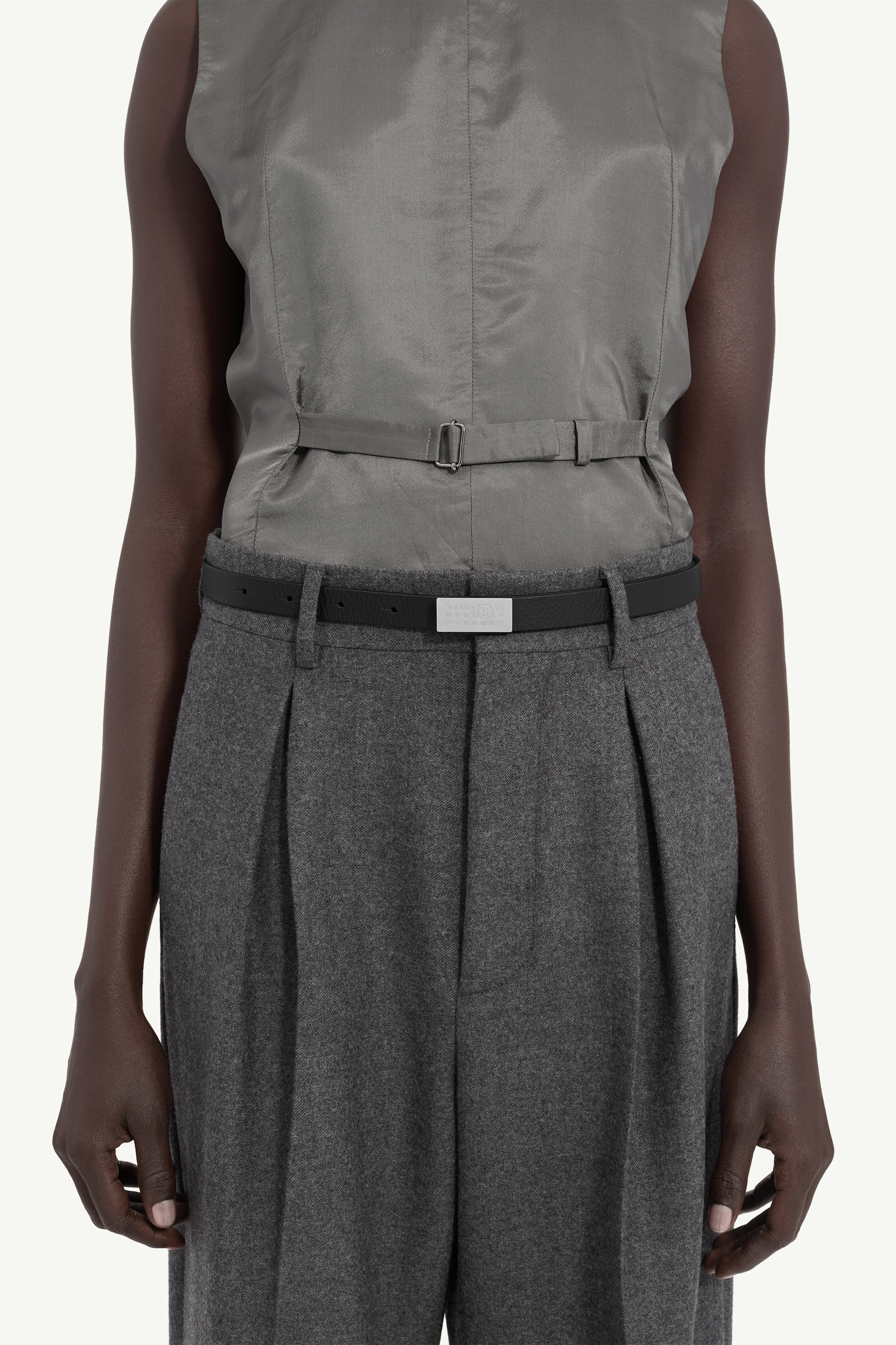 Women's Grainy Leather Numeric Belt | MM6