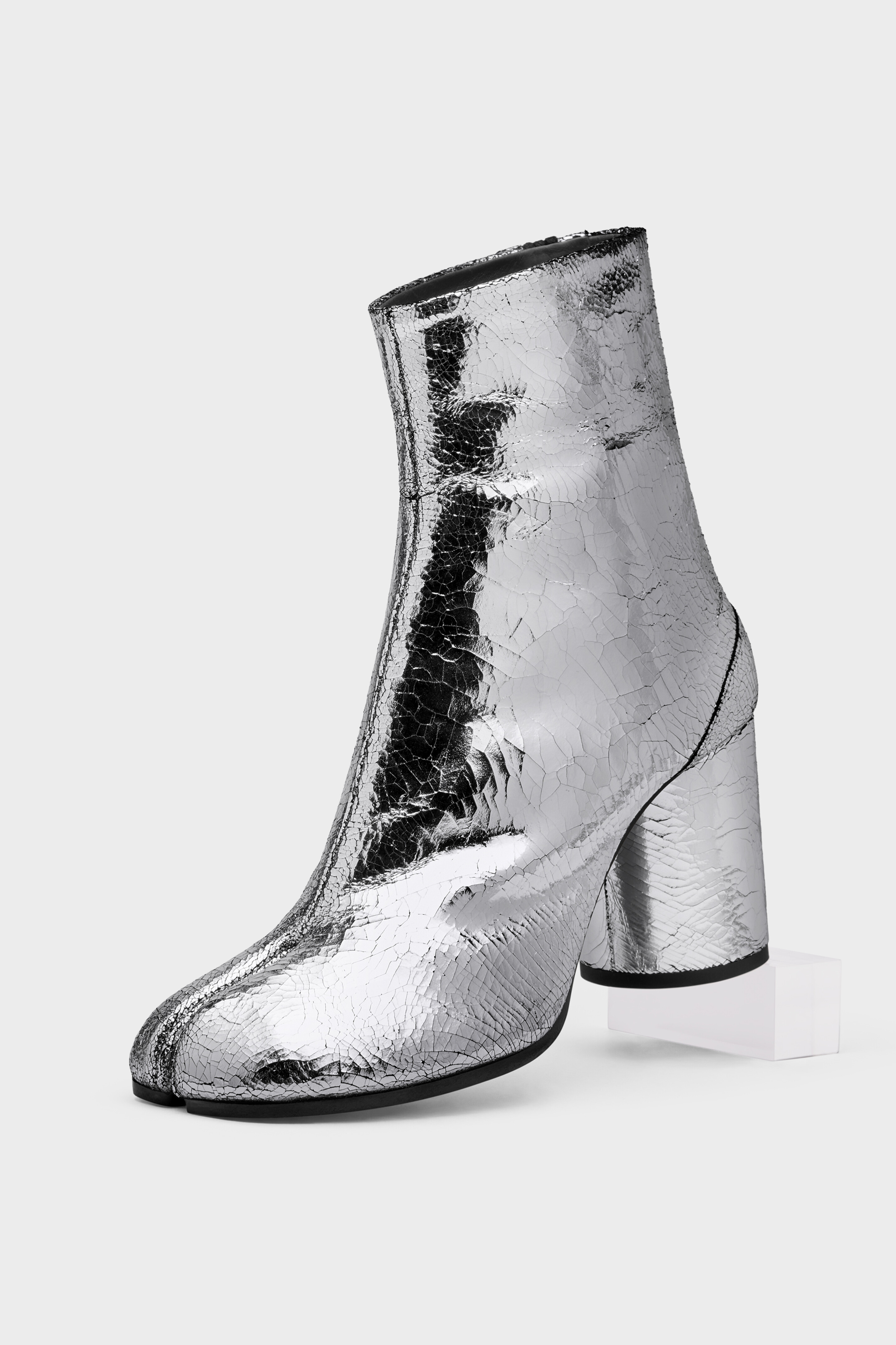 Maison Margiela タビブーツ　ミラー　シルバー 36 Tabi Mirror Boots Silver with Block Heel | Maison Margiela