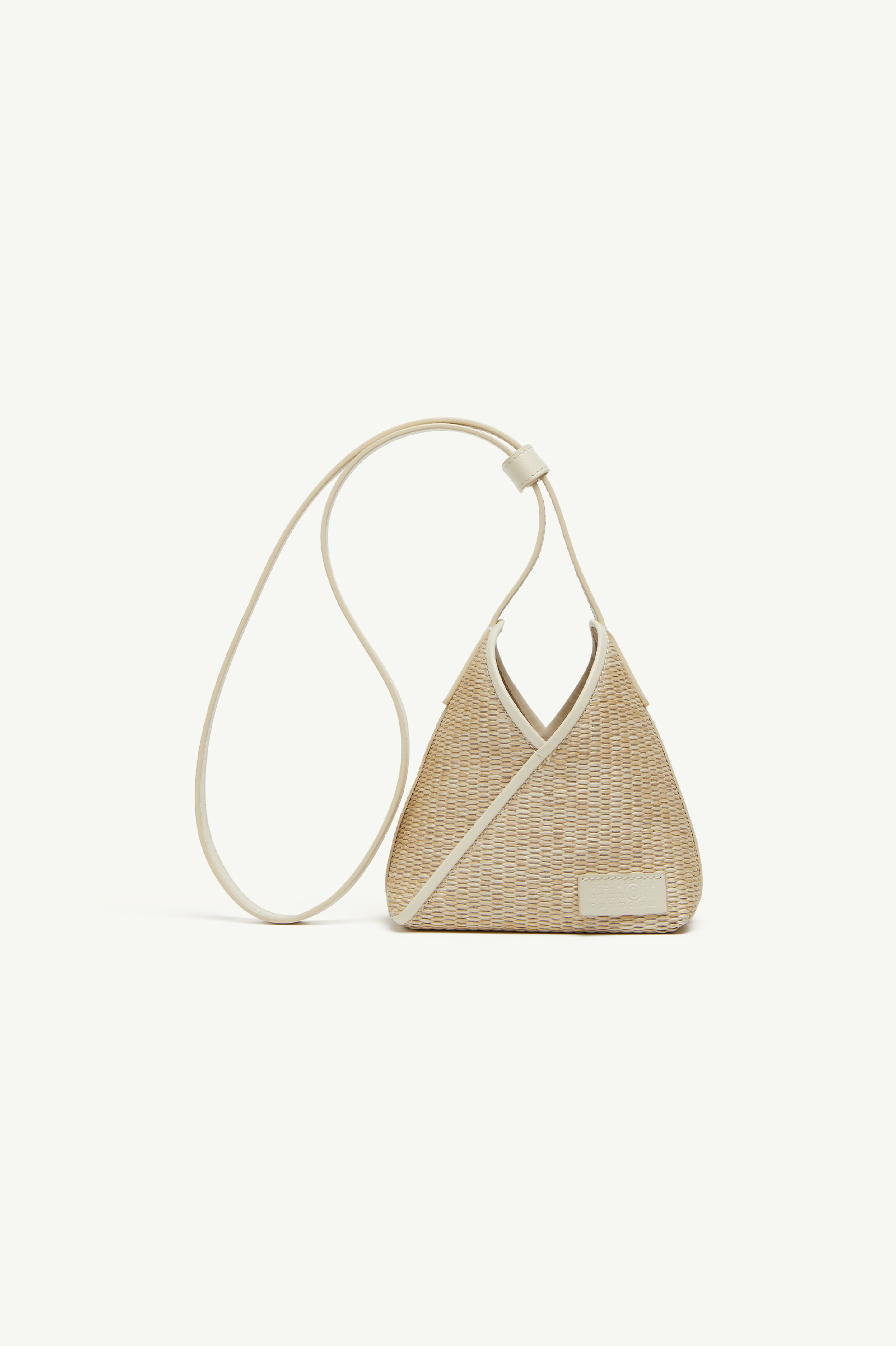 maison margiela Petit sac porté épaule en raphia