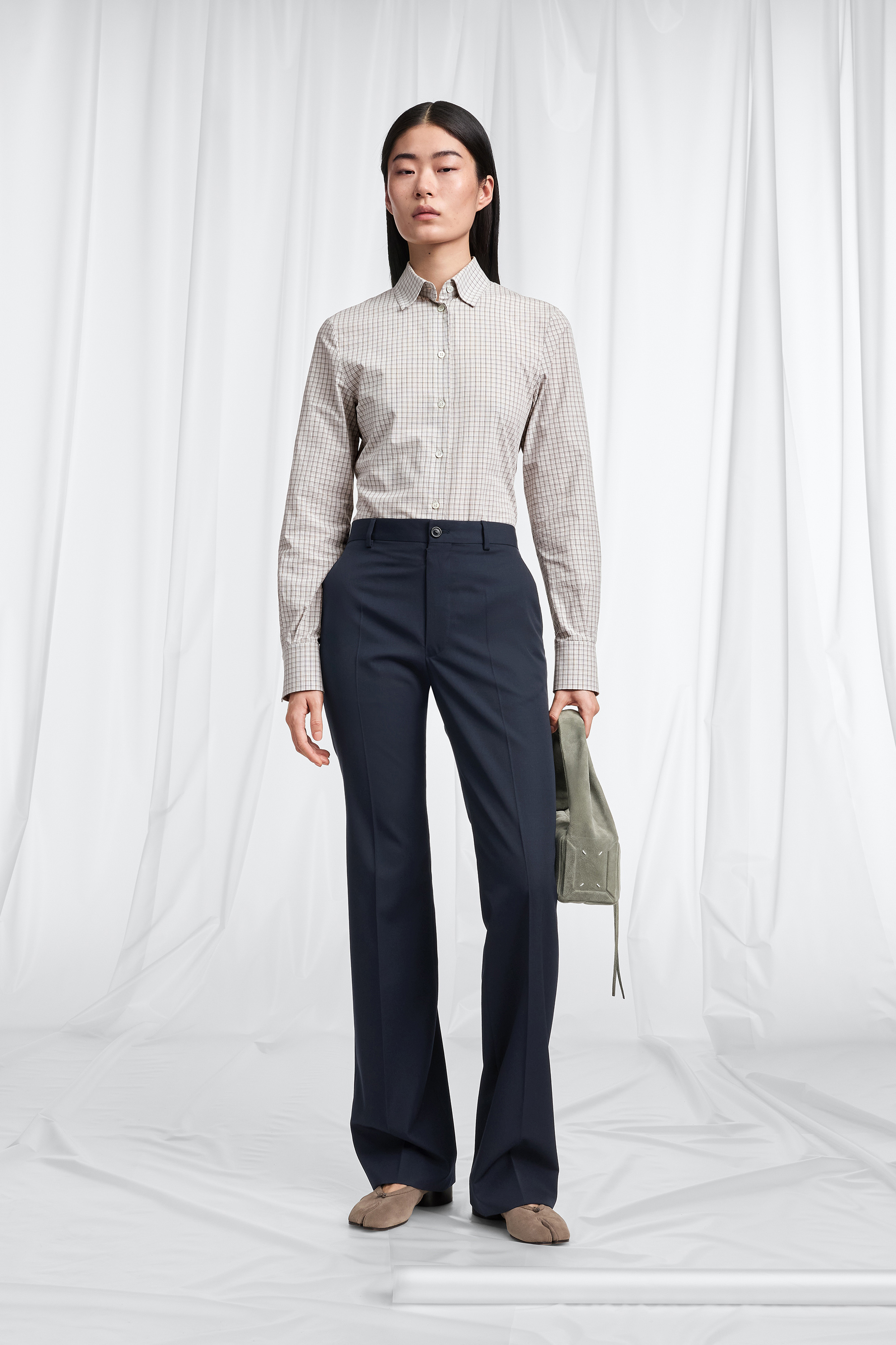 Pleated Wool Tailored Trousers