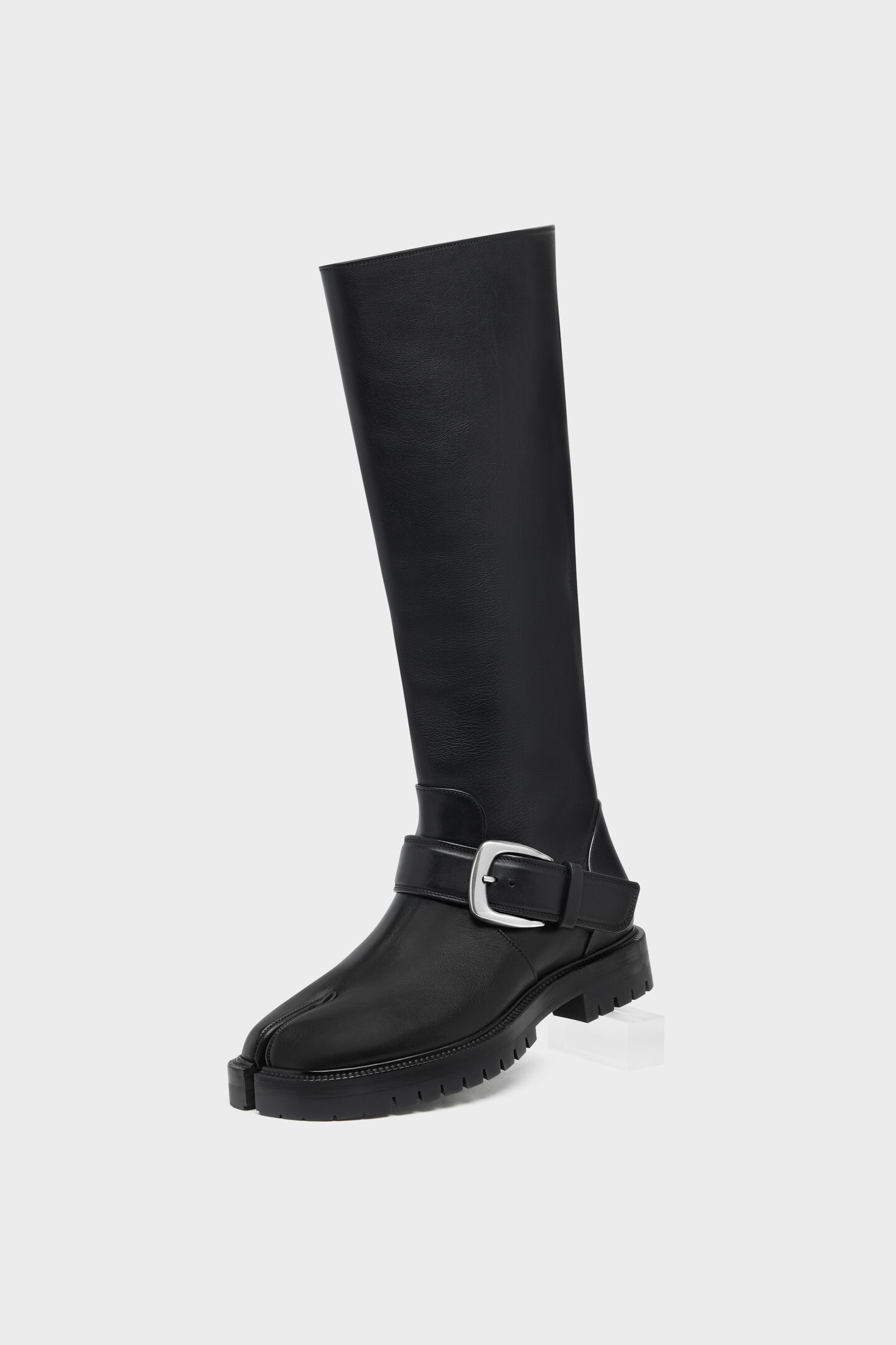 Men's Black Leather Tabi County Knee Boots | Maison Margiela