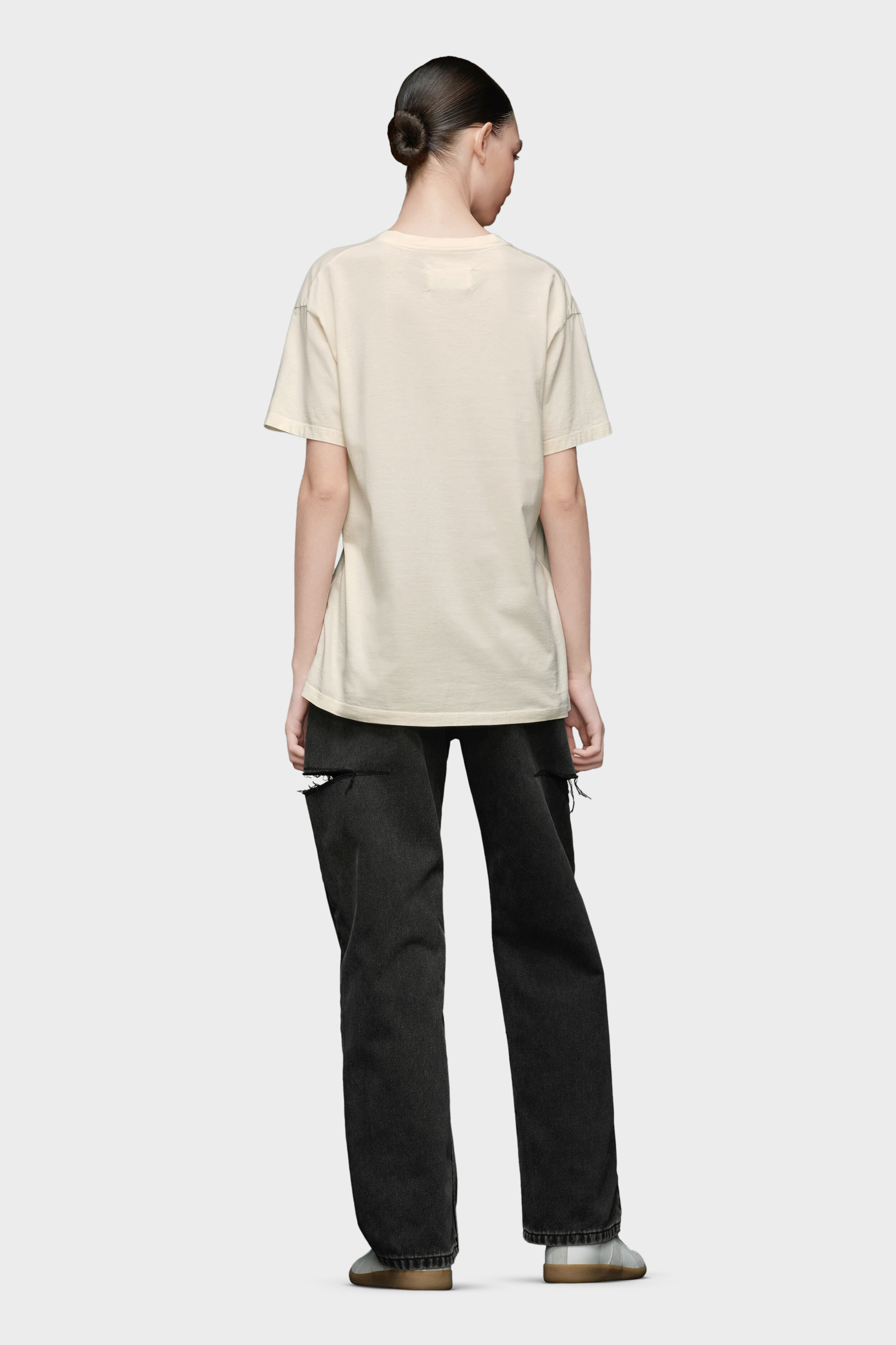 Beige Oversized Reverse Logo T-Shirt | Maison Margiela