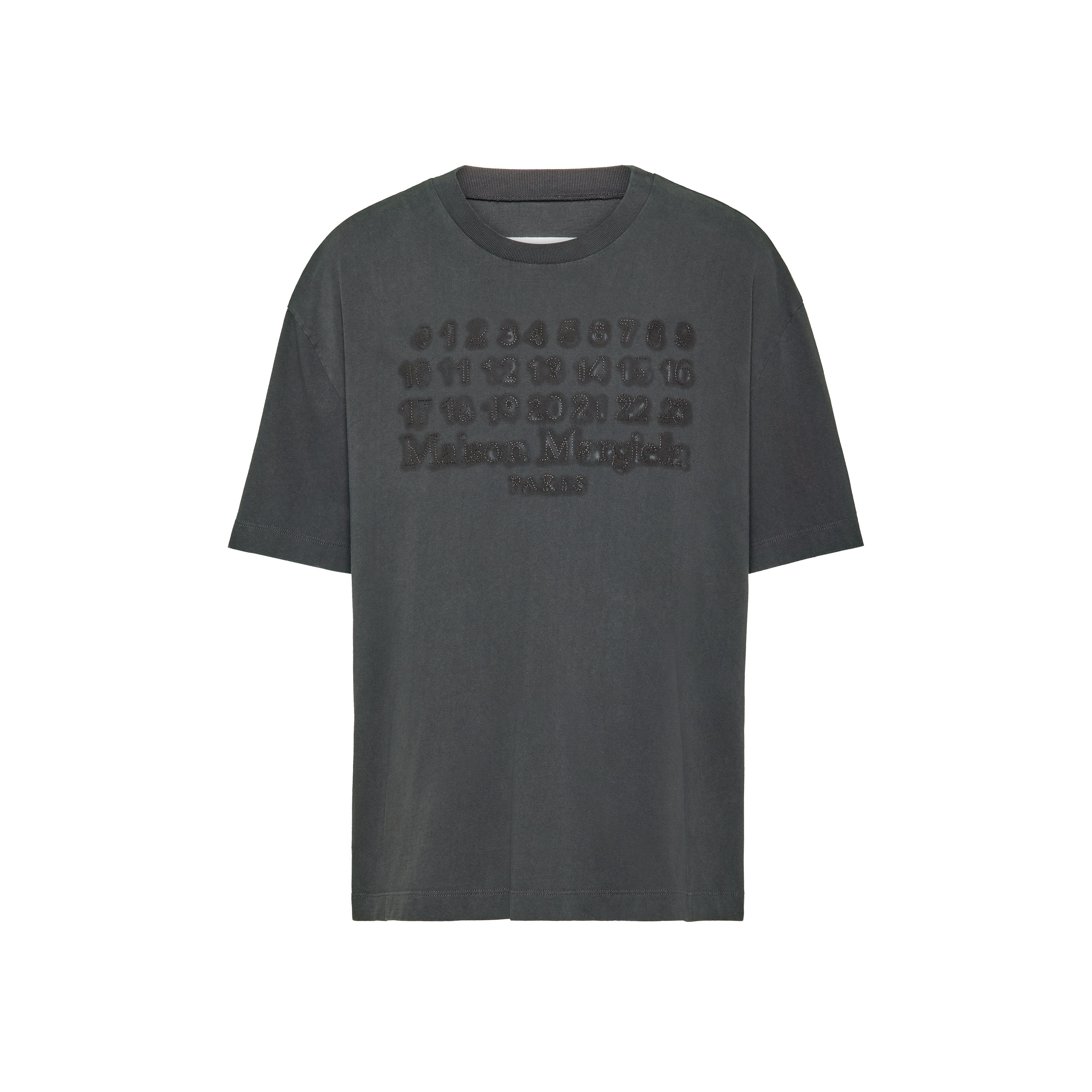 Black Embroidered logo T-shirt | Maison Margiela Official