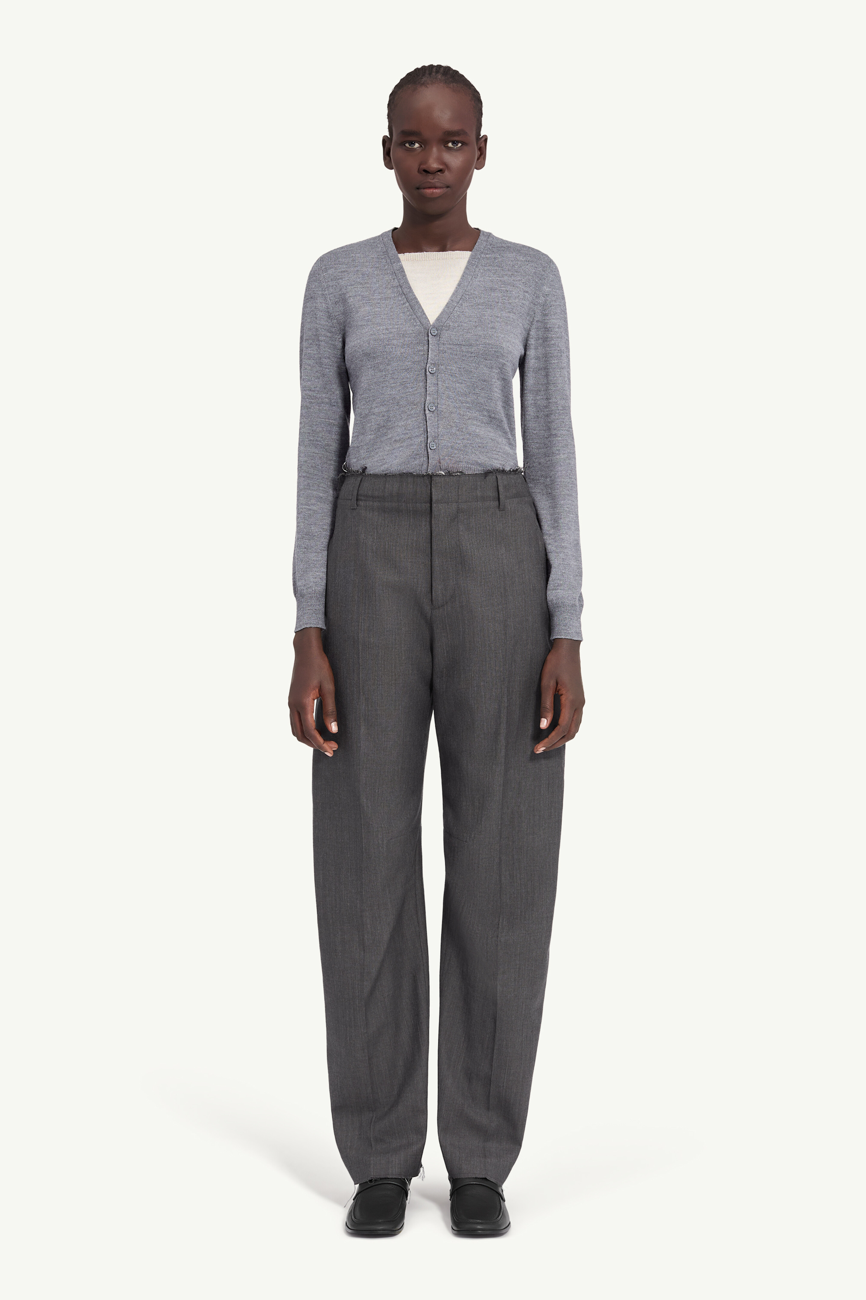Wide-leg tailored trousers
