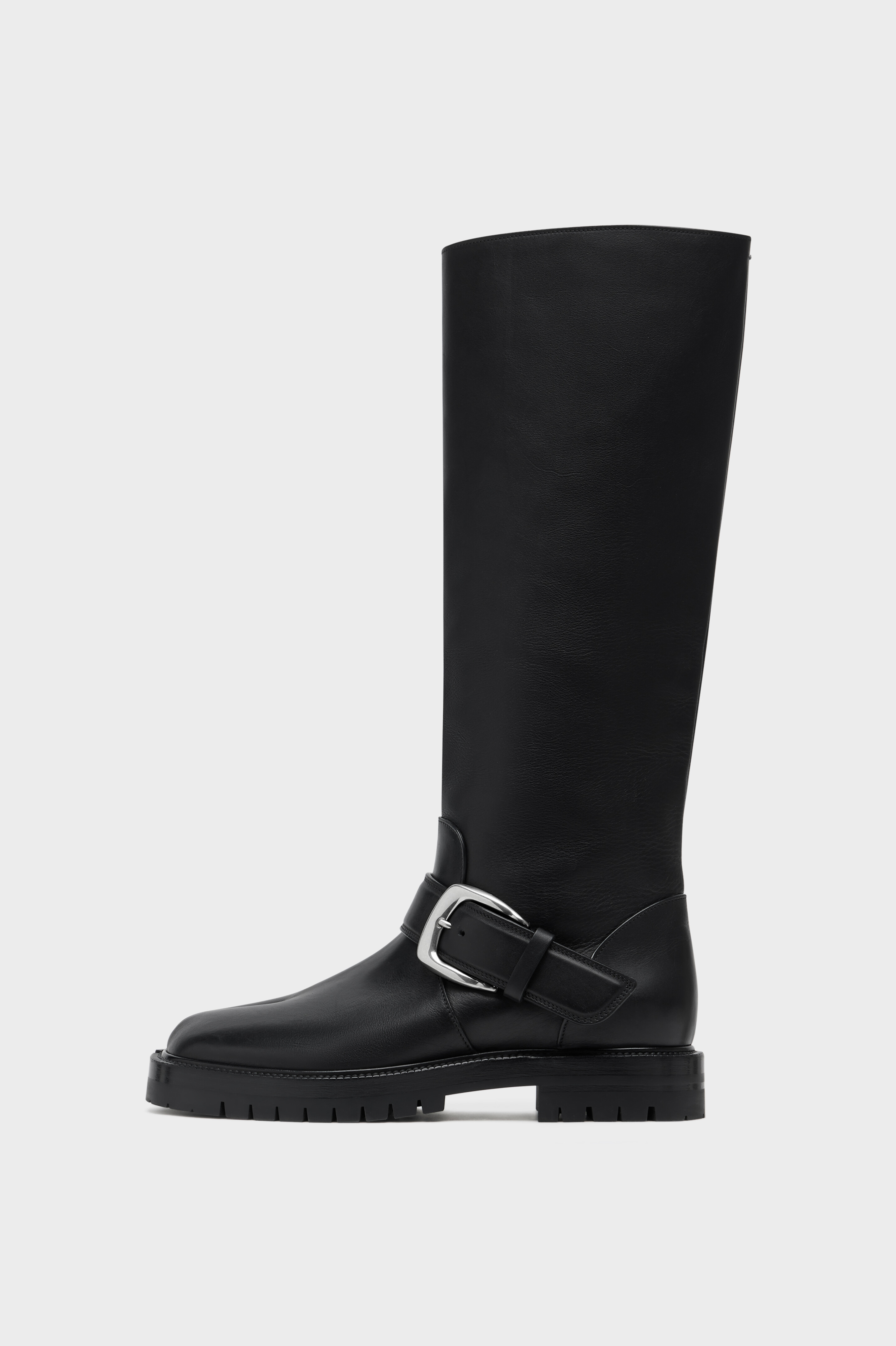 Men's Black Leather Tabi County Knee Boots | Maison Margiela