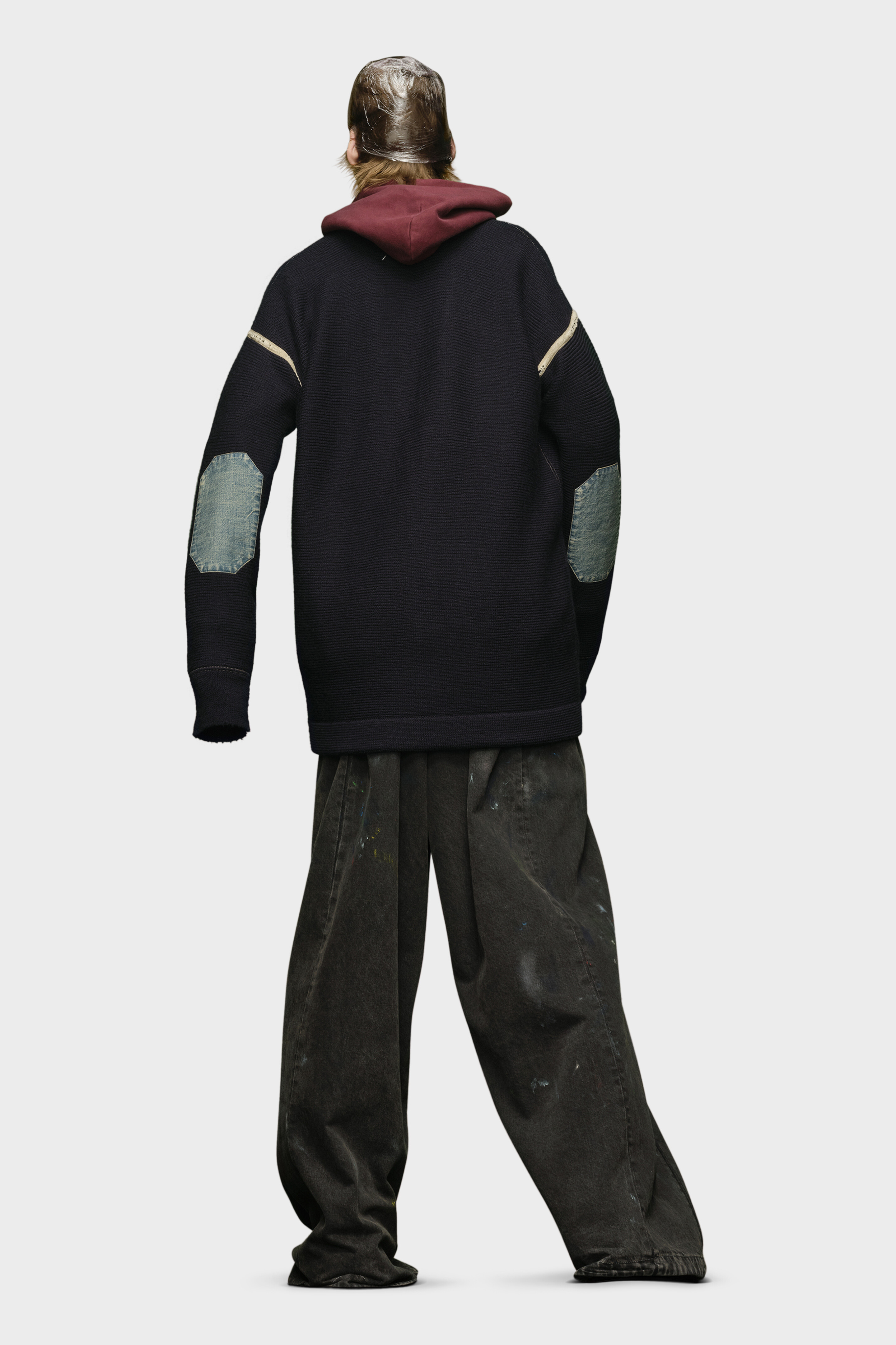 L新品53%of メゾンマルジェラ エルボーパッチ ニットカーディガン ブラック エルボーパッチカーディガン｜Maison Margiela