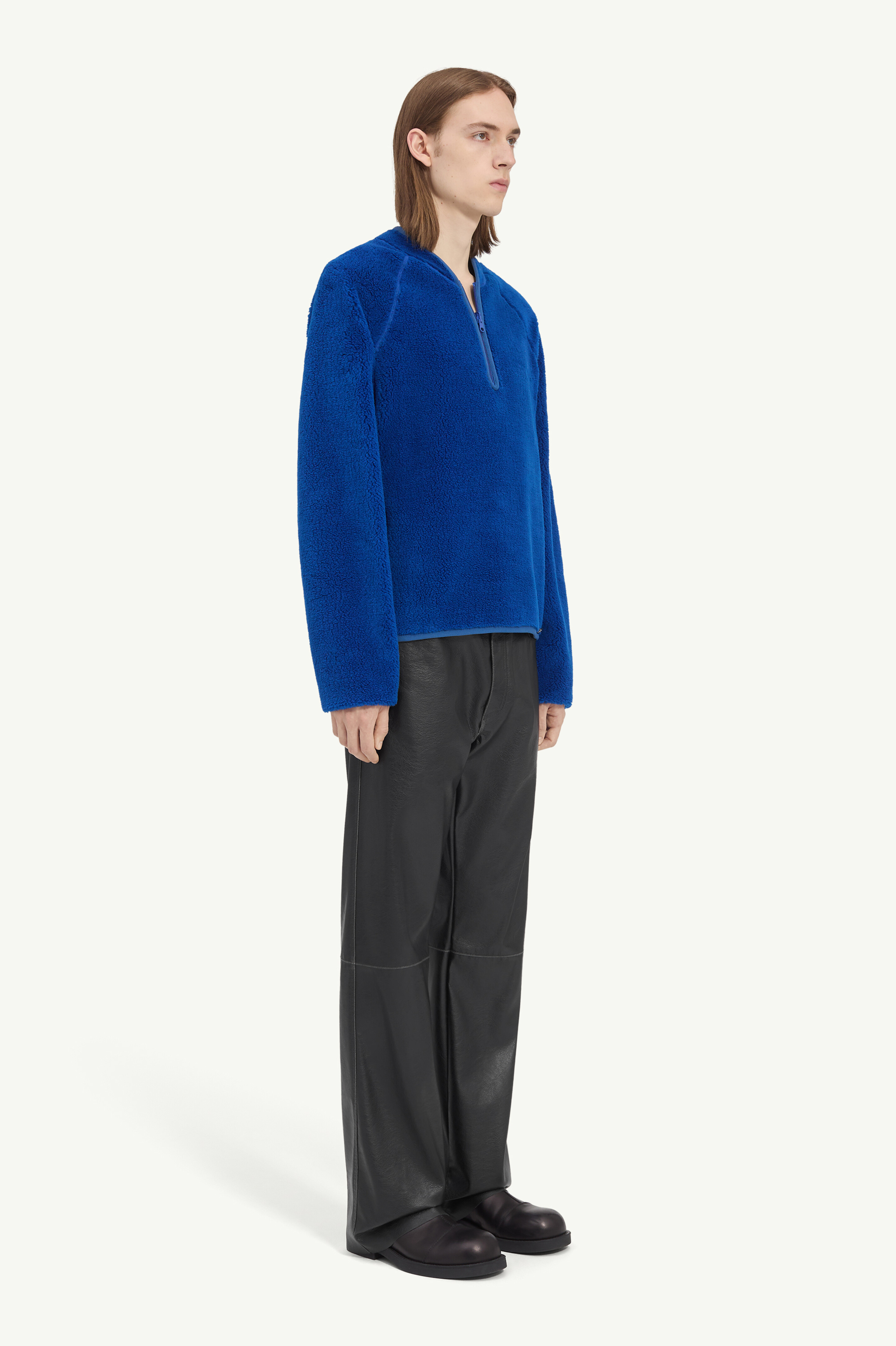 Blue Reversible teddy fleece sweatshirt | MM6 Official