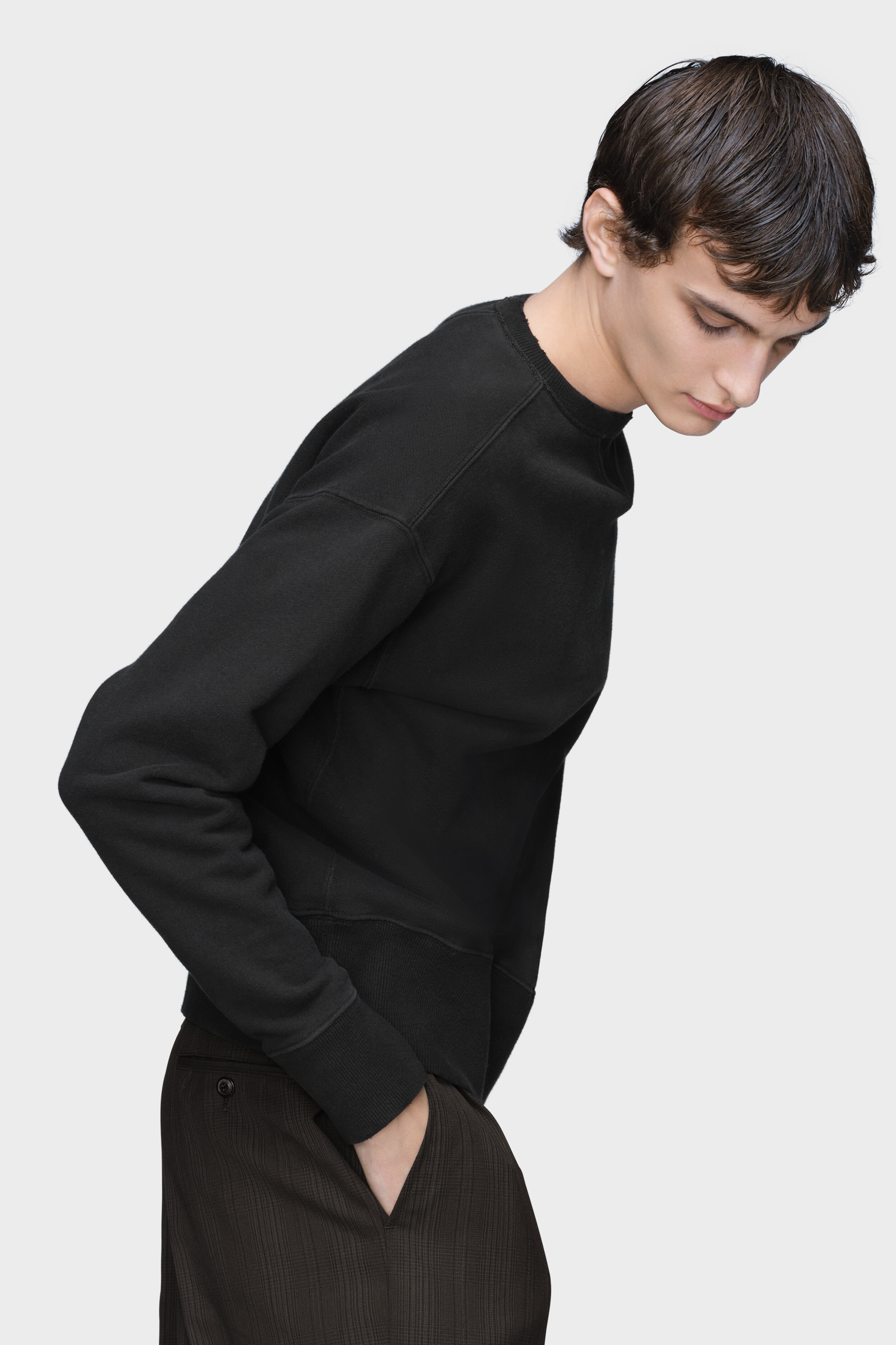 Men's Black Cotton Crewneck Sweater | Maison Margiela