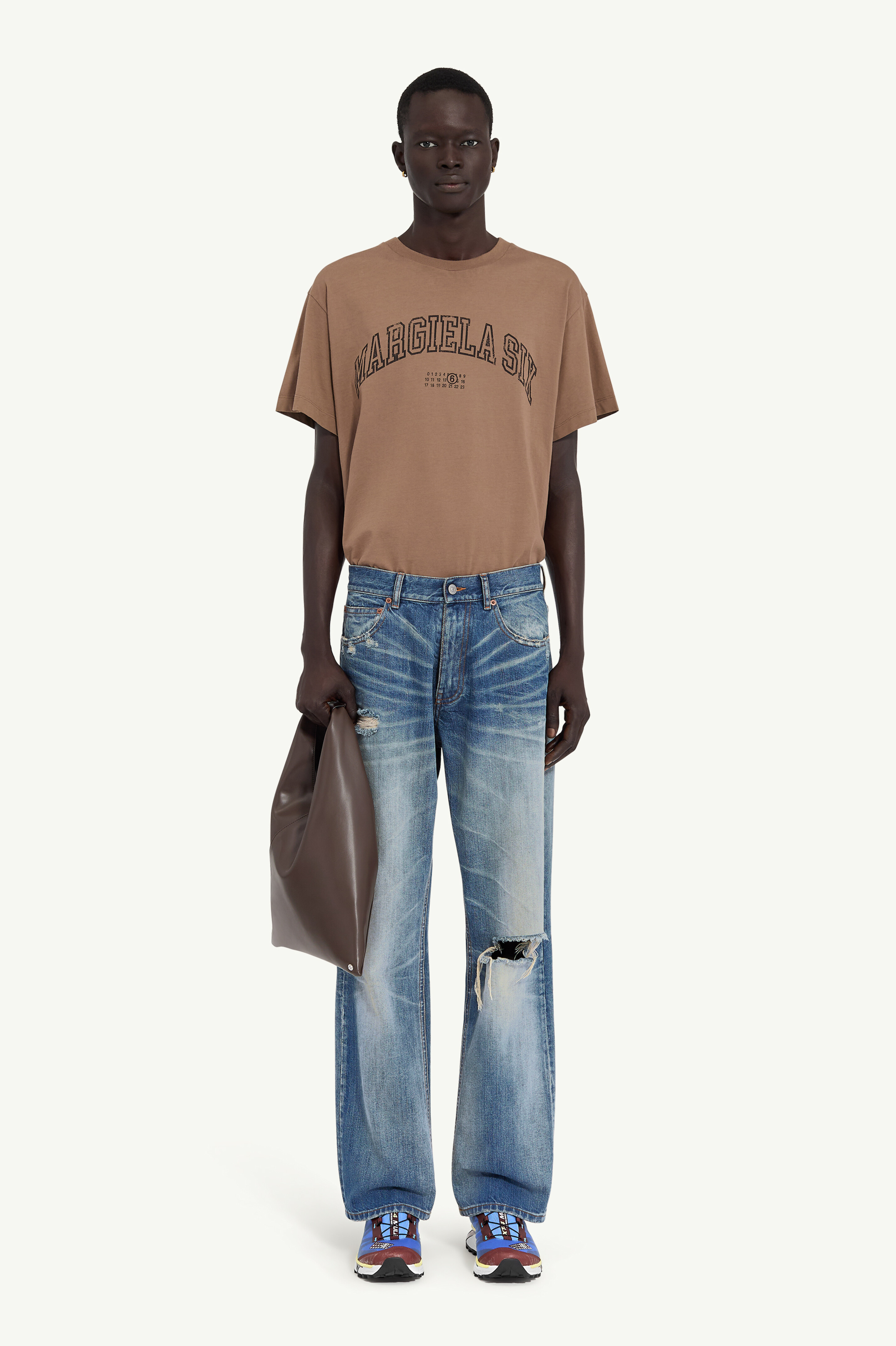 Blue Distressed Straight-leg Jeans | Maison Margiela