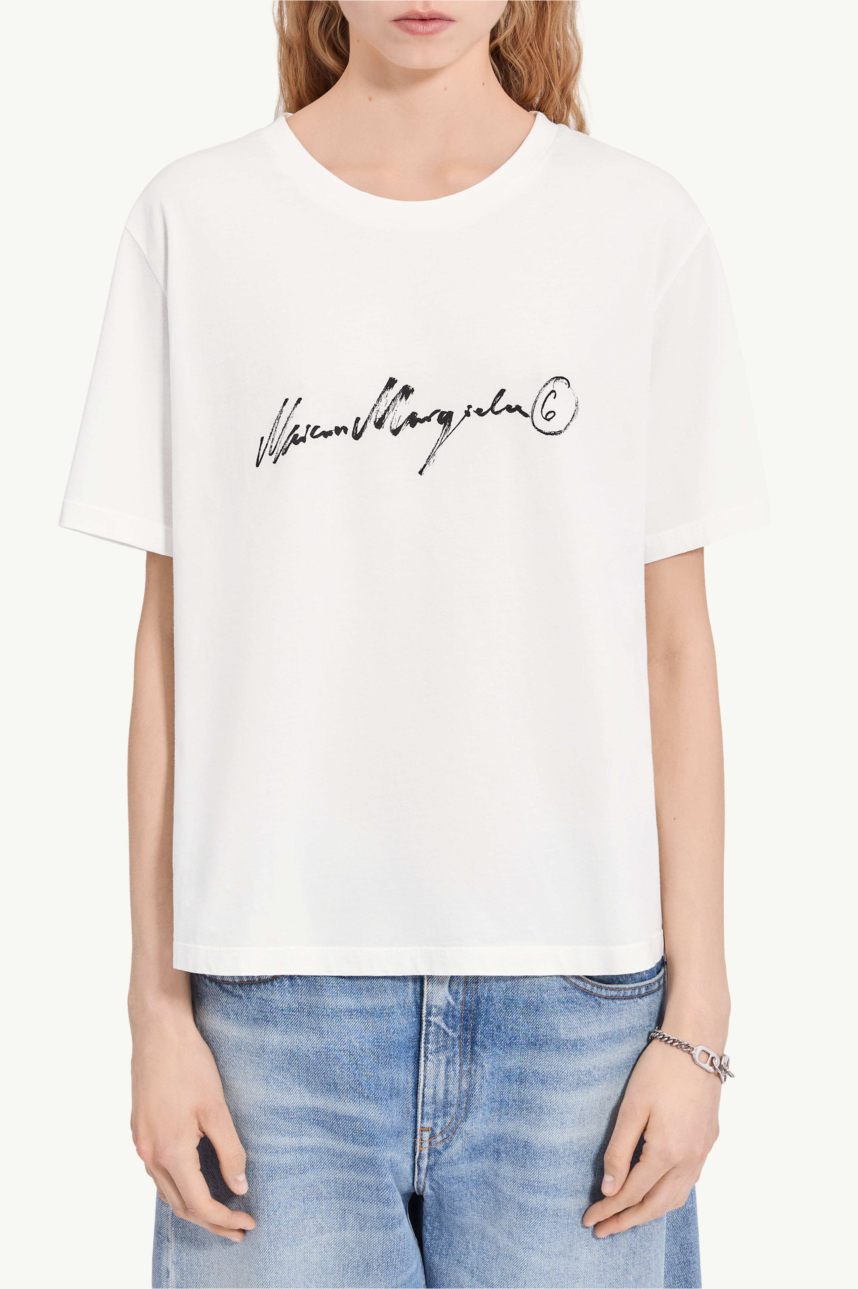 Overdyed handwritten-print T-shirt | Maison Margiela Official