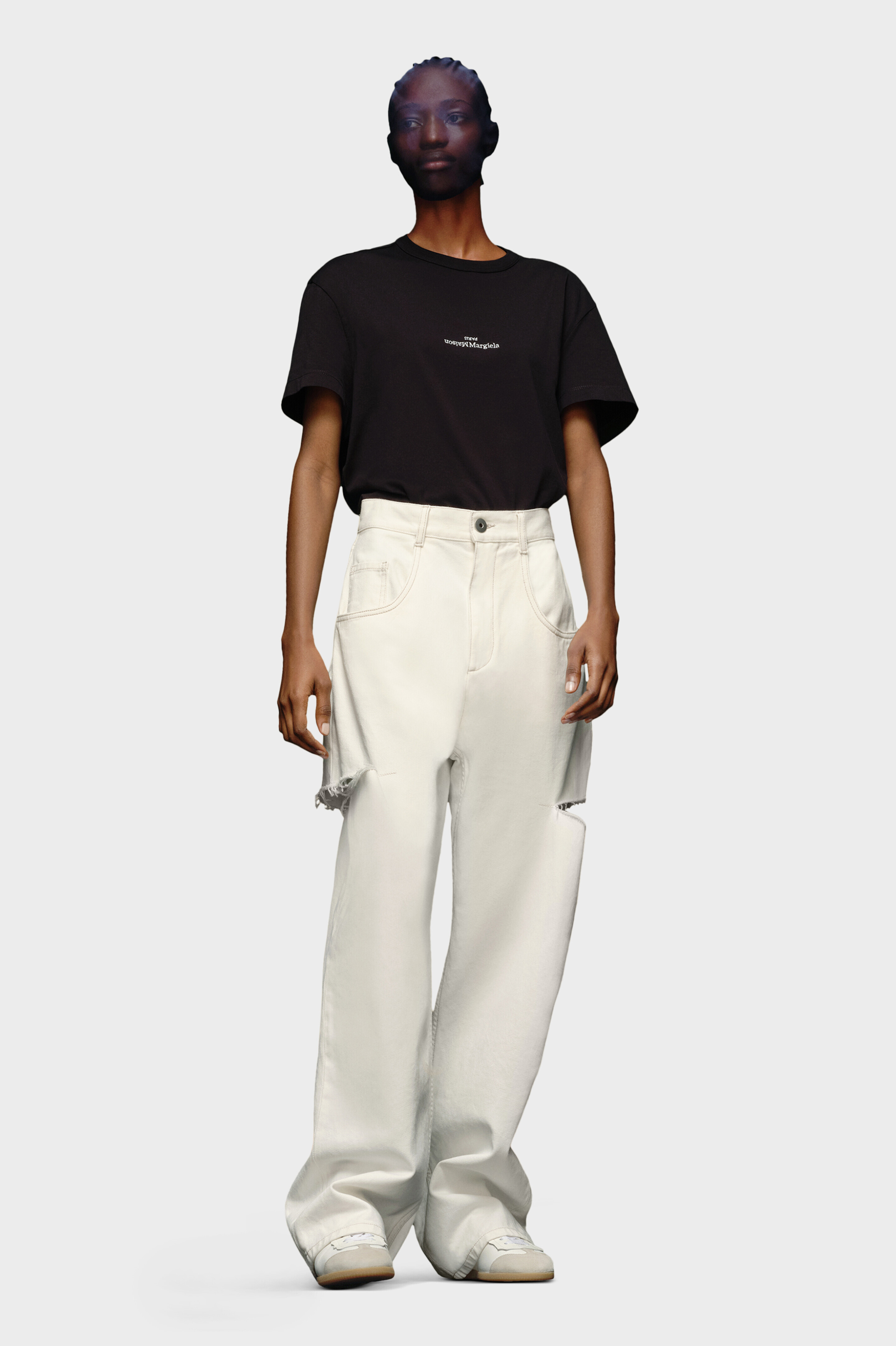 Maison Margiela　セルビッチデニム　30　ホワイト　マルジェラ Denim Jeans With Slash Details | Maison Margiela