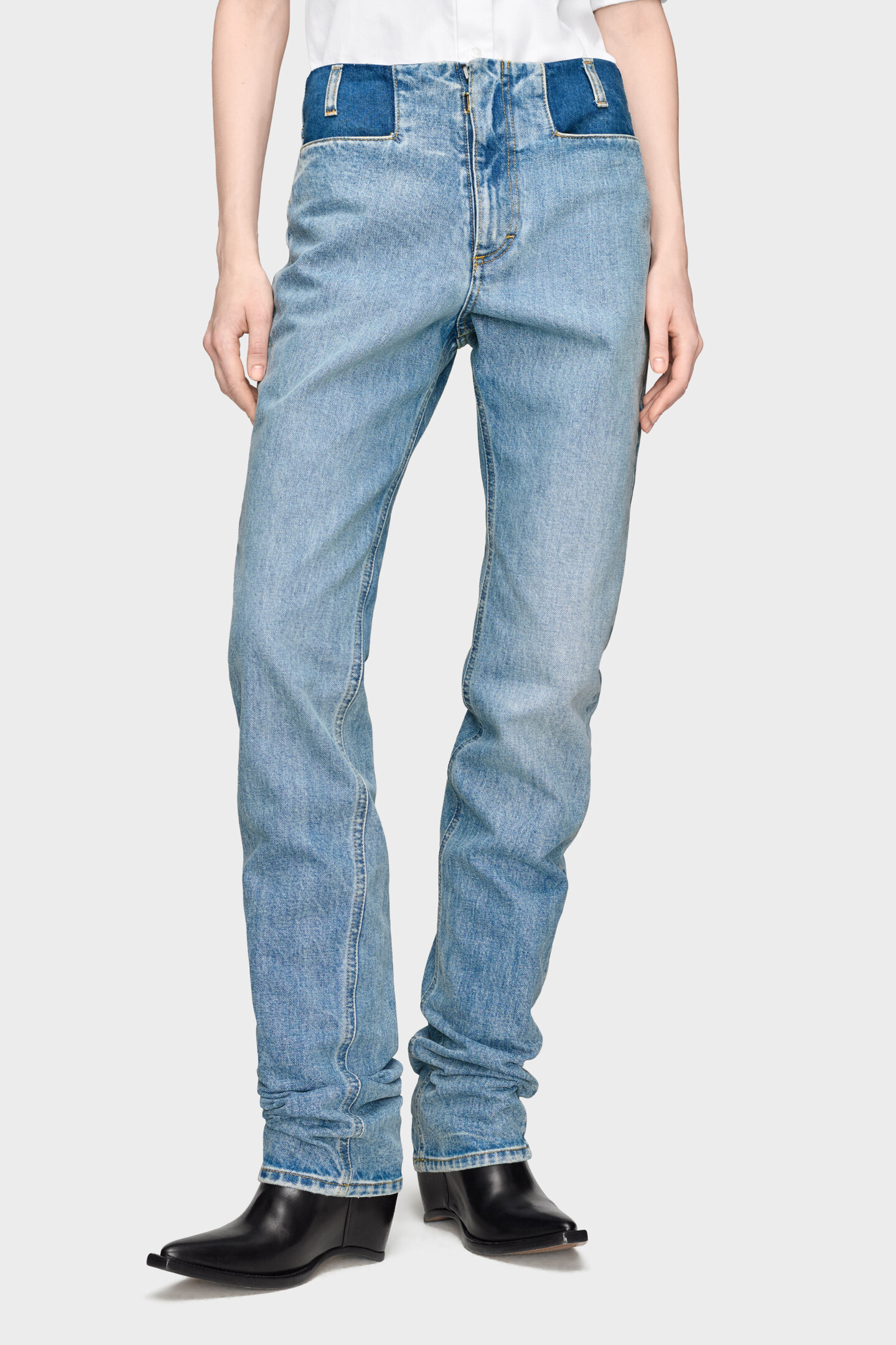 Blue Two-Tone Denim Trousers | Maison Margiela Official