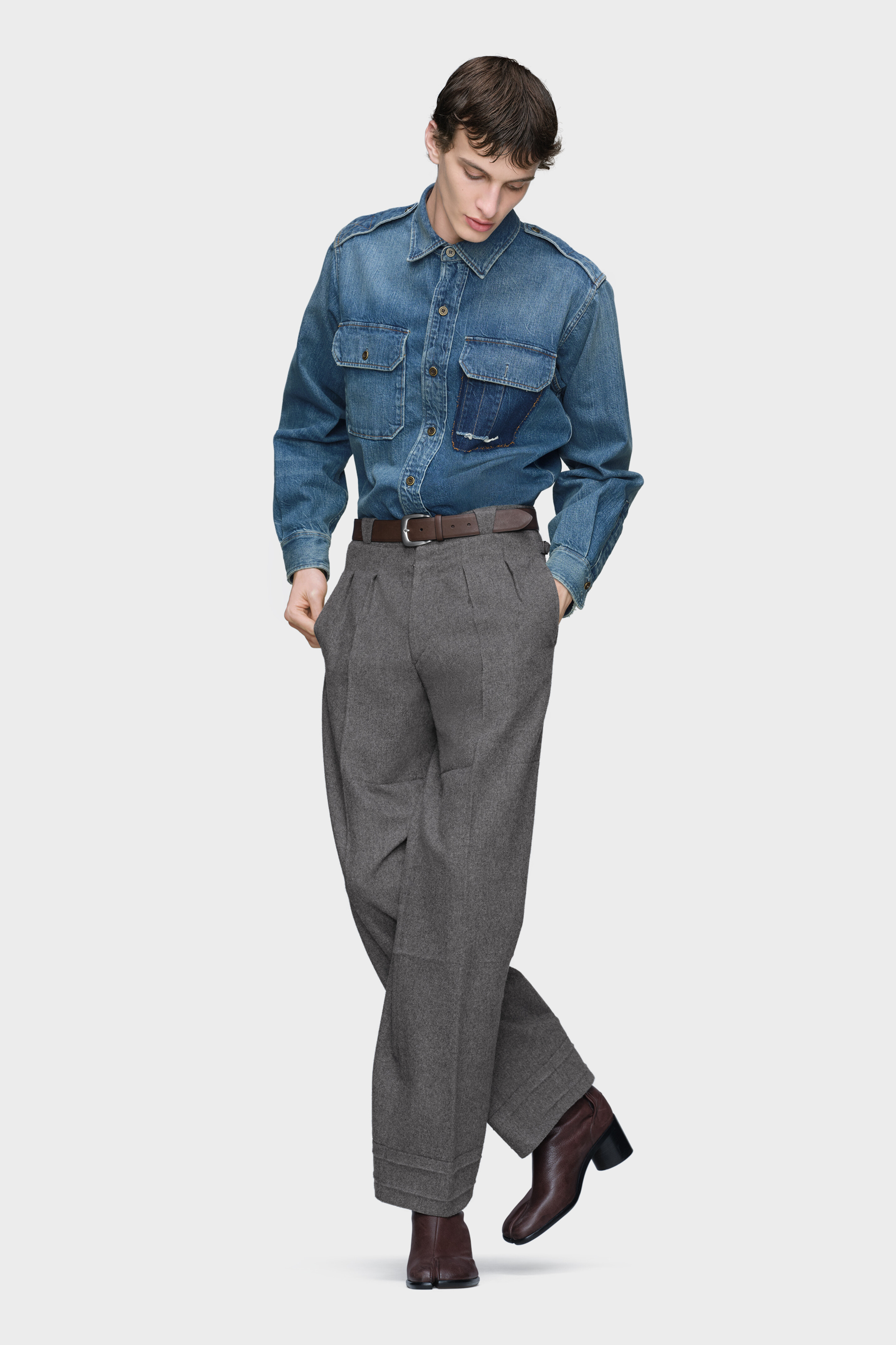Men's Blue Cotton Denim Shirt | Maison Margiela