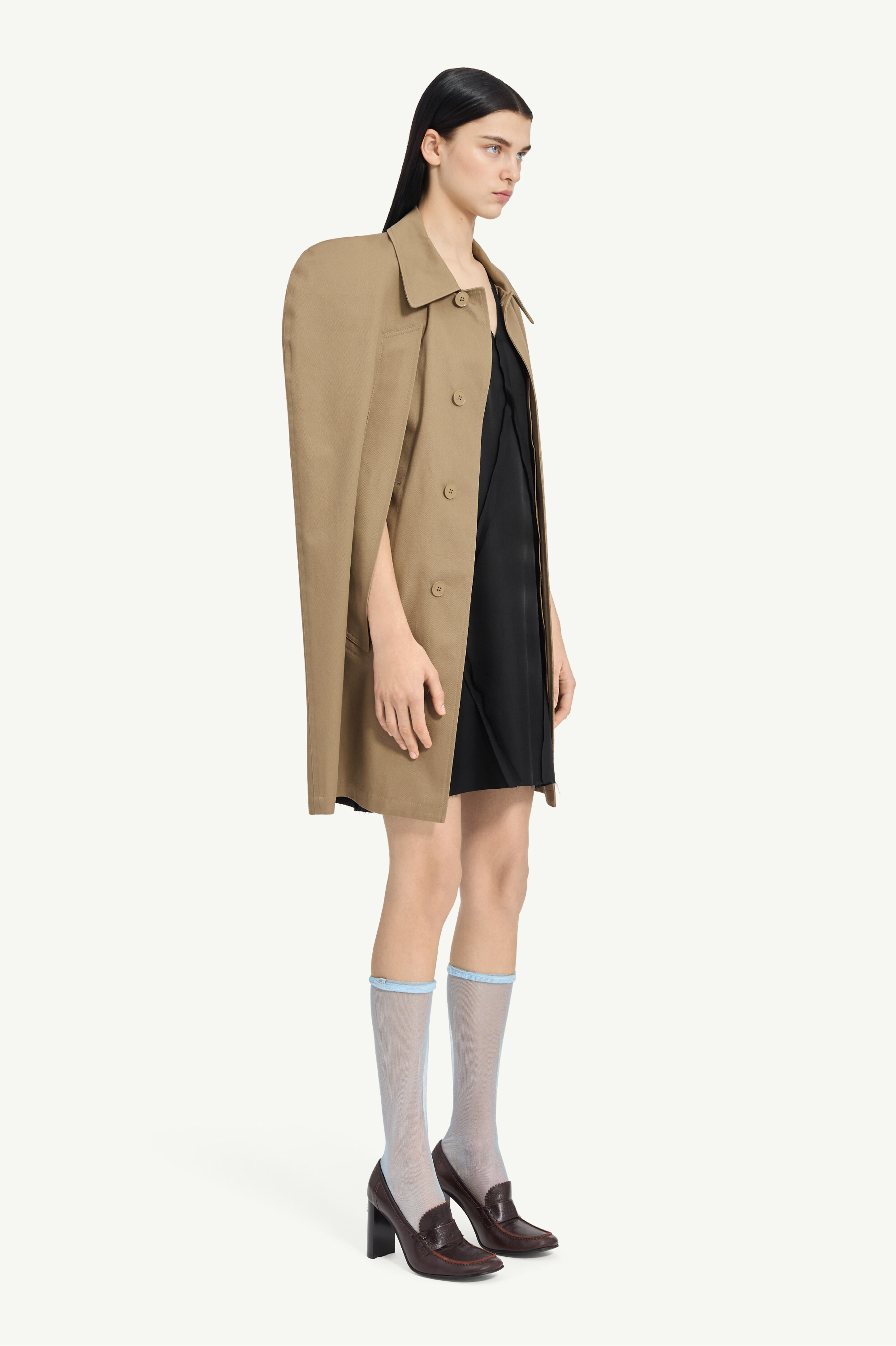 W*e様 MM6 Maison Margiela AW25 ケープ コート ウォータープルーフ コットン ケープ コート