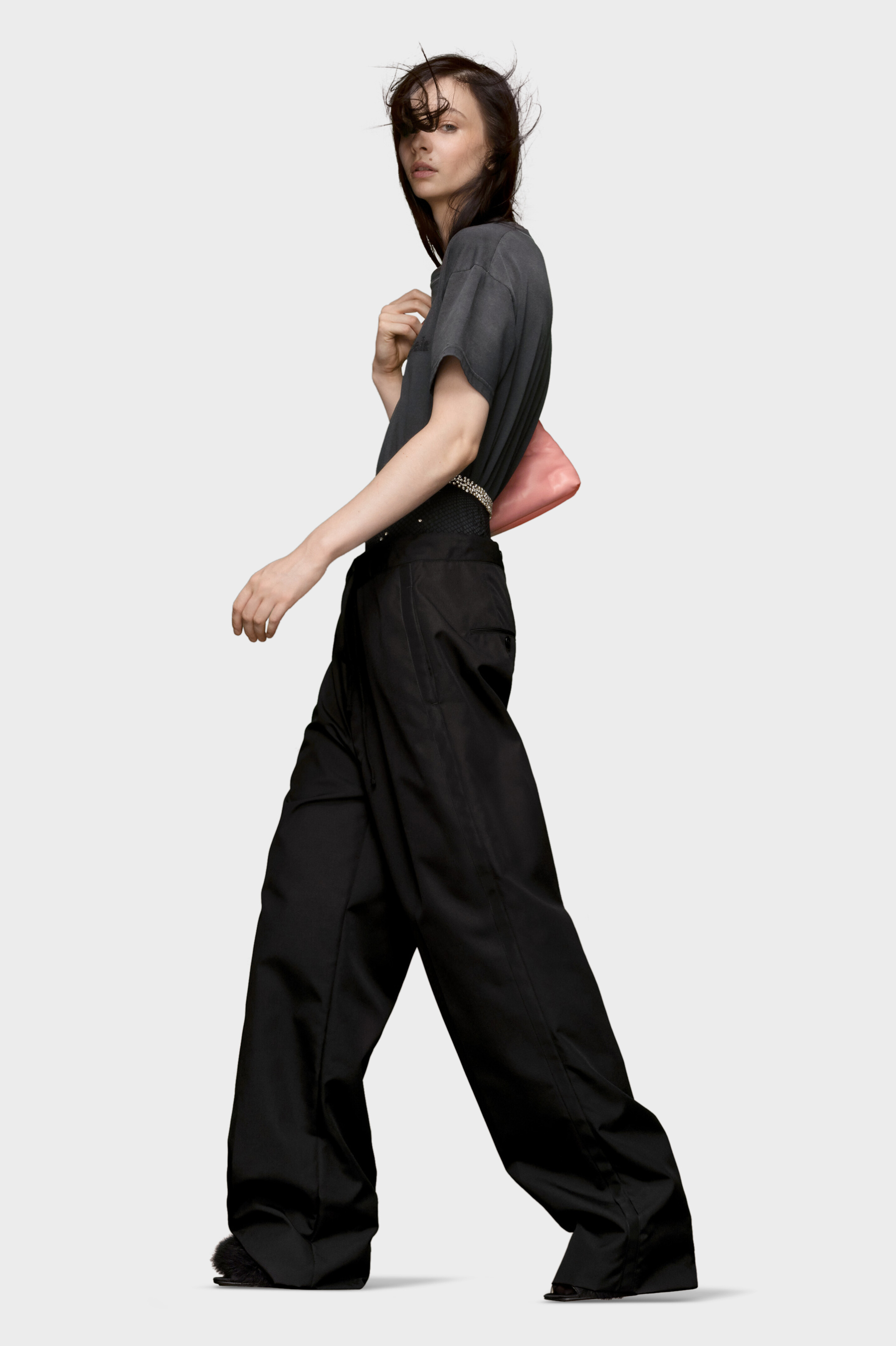 Black Oversized Waist Tie Trousers | Maison Margiela