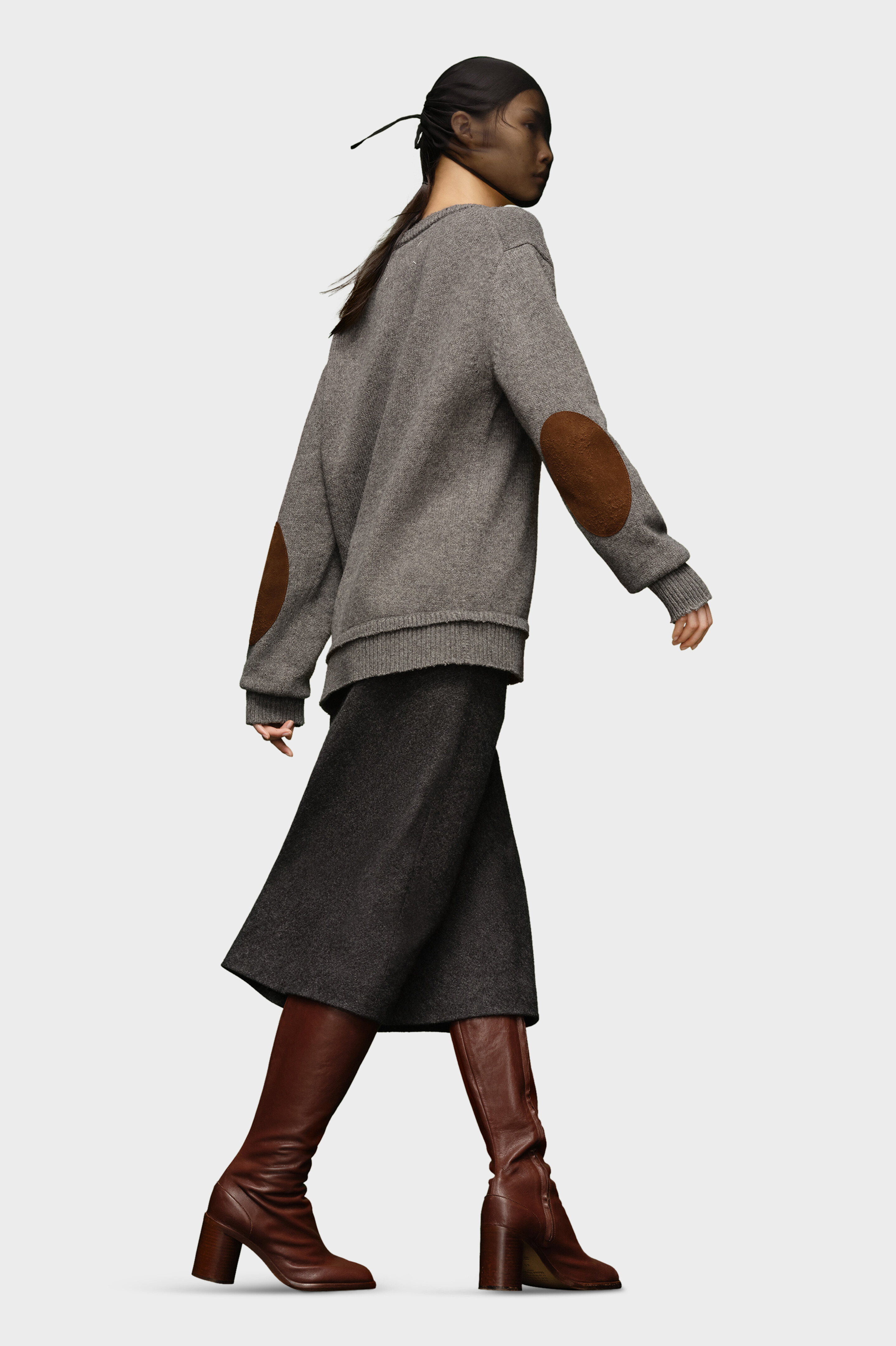 Grey Elbow Patch Sweater | Maison Margiela Official