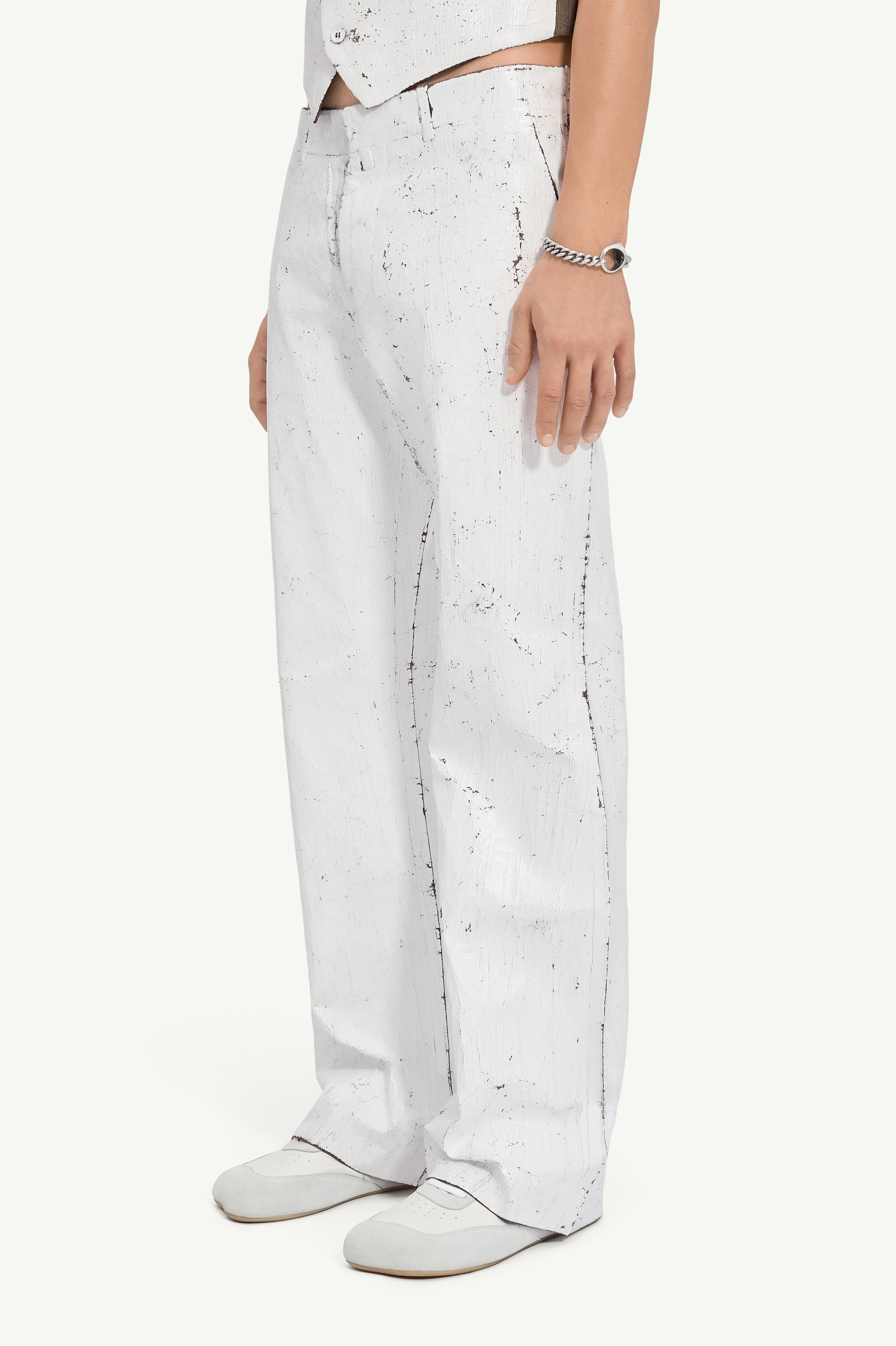 Painted White Trousers
