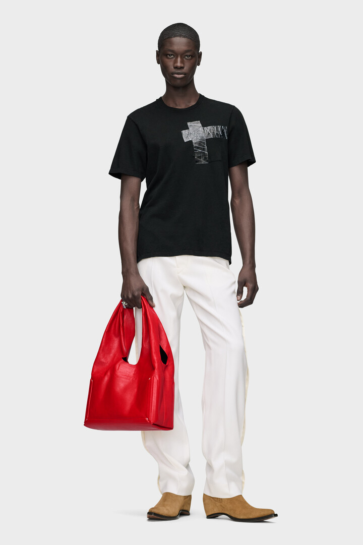 Black Taped Cotton Jersey T-shirt | Maison Margiela Official