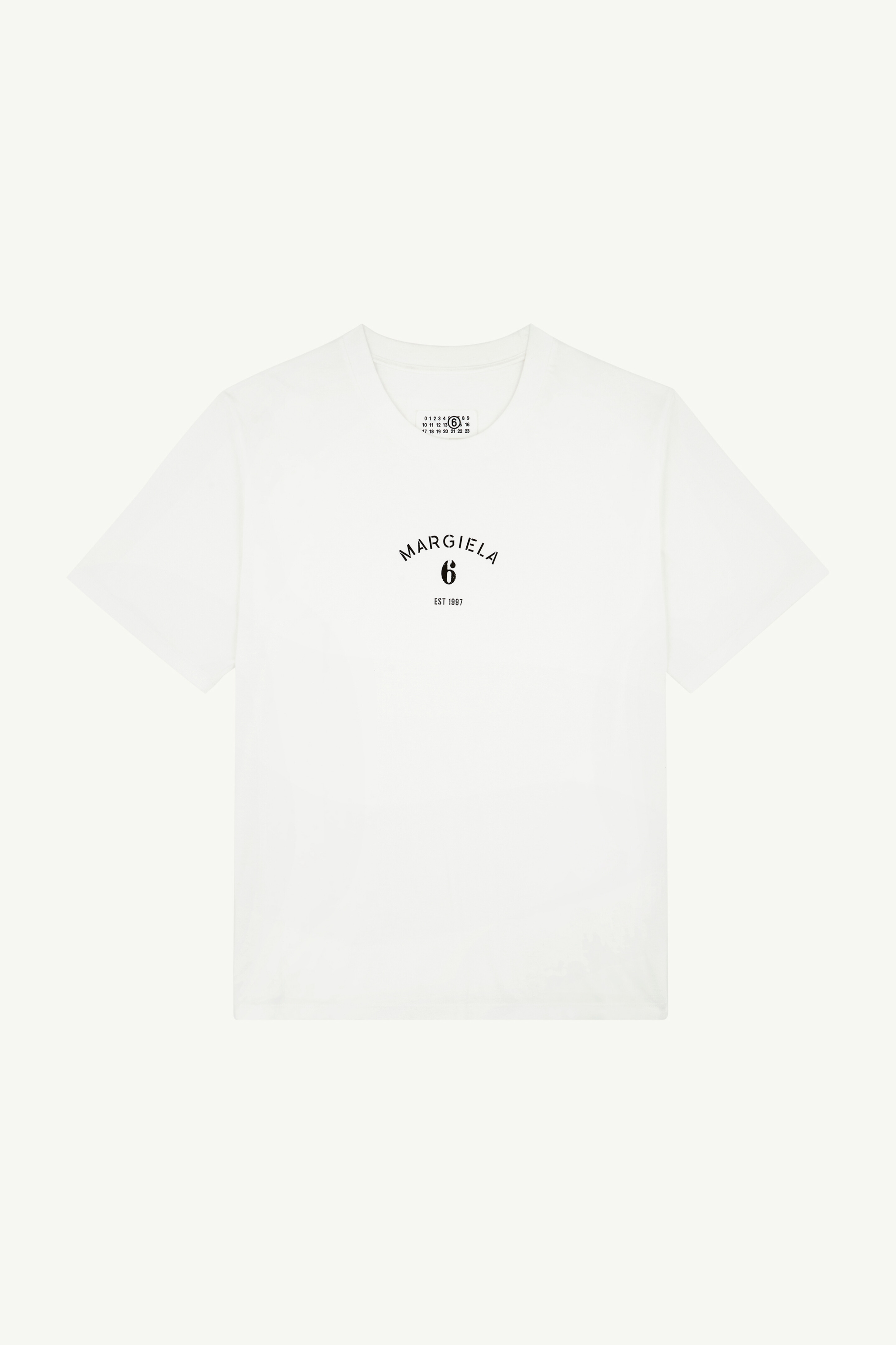 エルメスマルジェラ期コットンジャージクルーネックカットソーTシャツ　白　36 White Mannequin Print Jersey T-Shirt | MM6 Official
